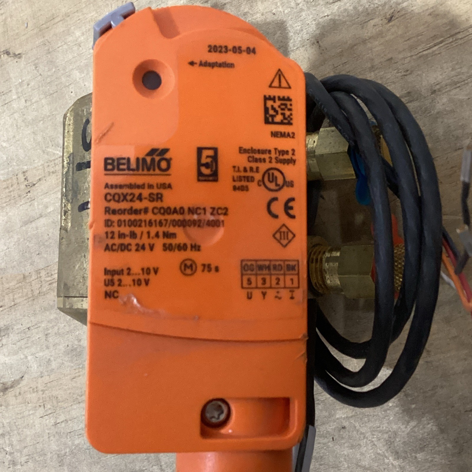 Belimo CQX24-SR 24V Modulating Valve Actuator with 3/4″ Brass Control Ball Valve