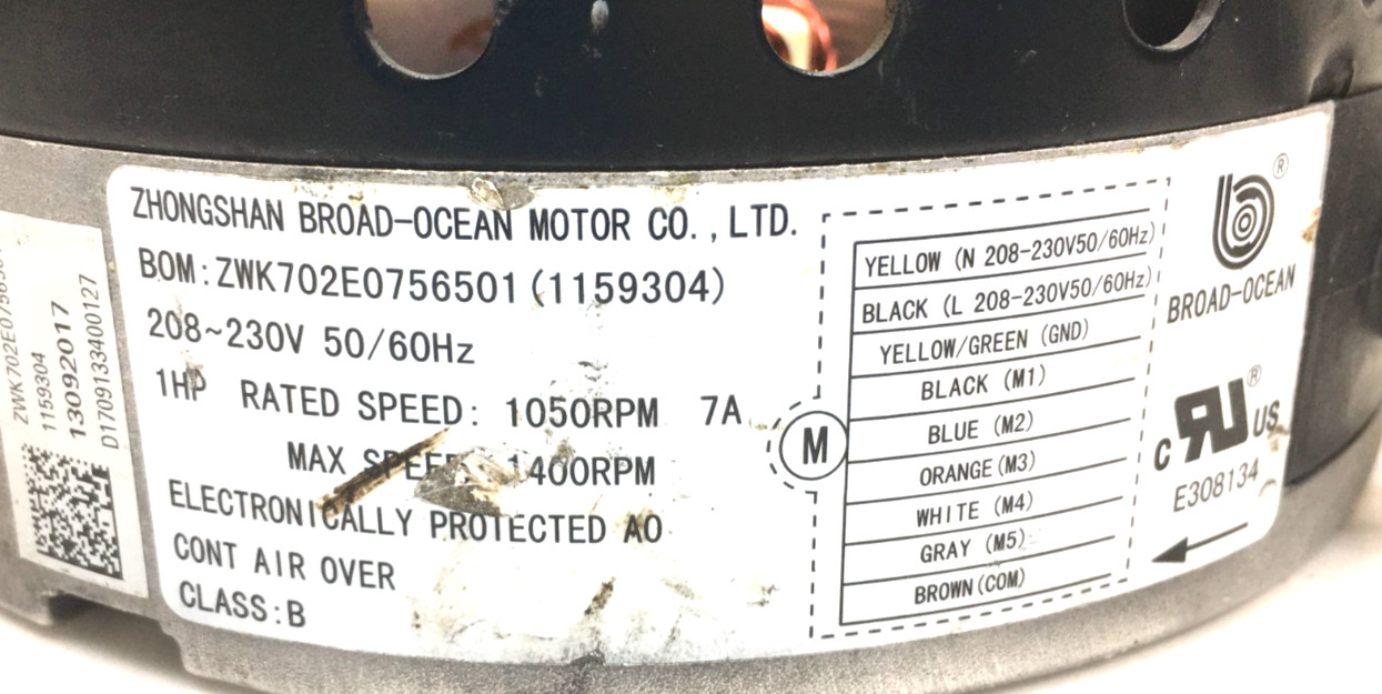 BROAD-OCEAN ZWK702E0756501 ECM Module ONLY S1-32436220465 230V 1HP used #Z745