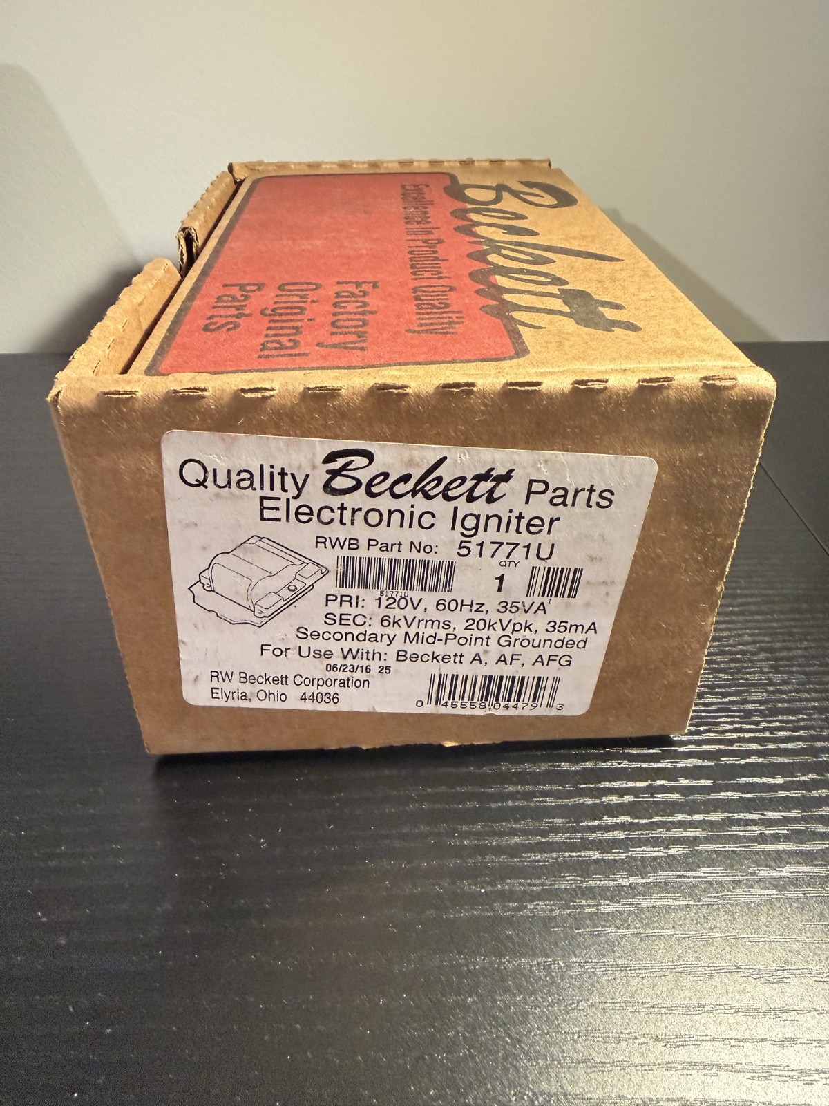 Beckett Electronic Oil Burner Igniter 51771U 120V A,AF,AFG