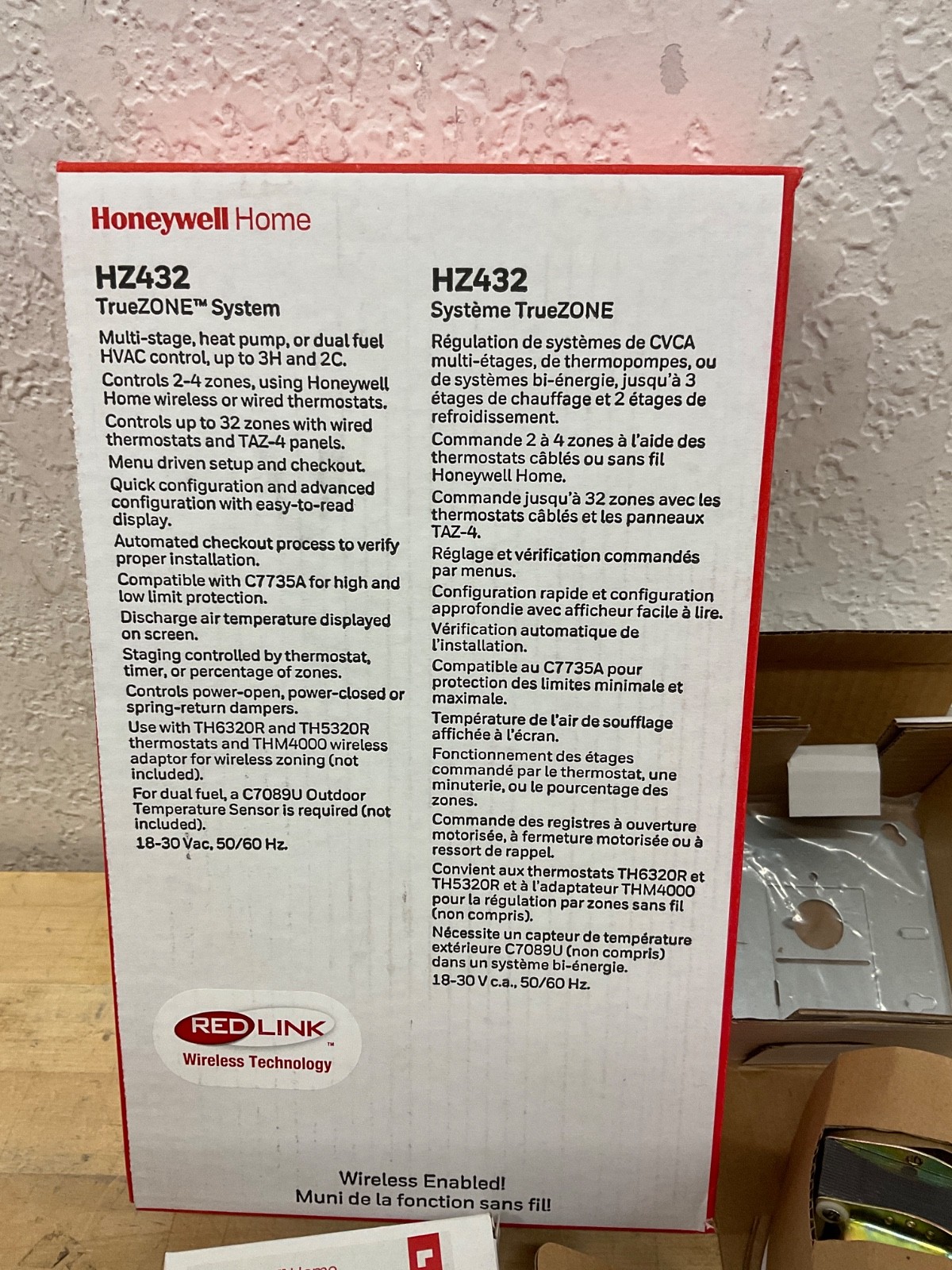 Honeywell HZ432K Truezone Kit H432 Panel AT140A1042 Trans C7735A1000 Sensor New