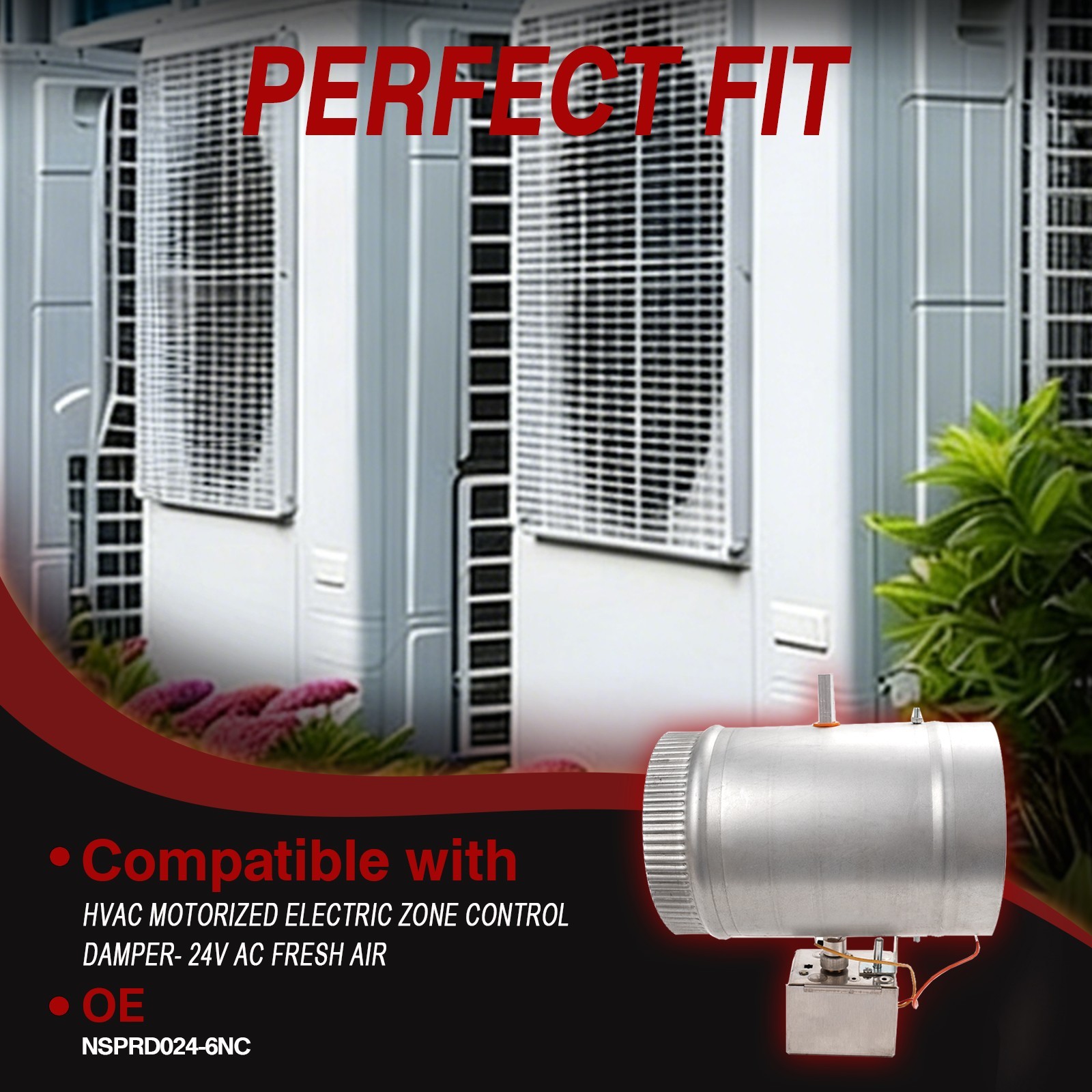 6”Electric Zone Control Damper For HVAC/NSPRD NSPRD024-6NC – 24V AC fresh air