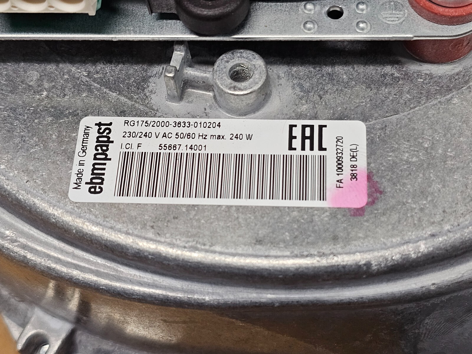 PUREX (Ebmpapst) 300172, 230V Blower Motor (Fume Extractor Xbase 400 & Alpha 400