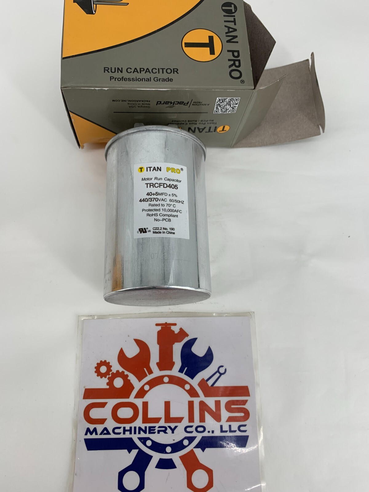 Titan Pro TRCFD405 Run Capacitor 40+5 MFD 440/370VAC Round
