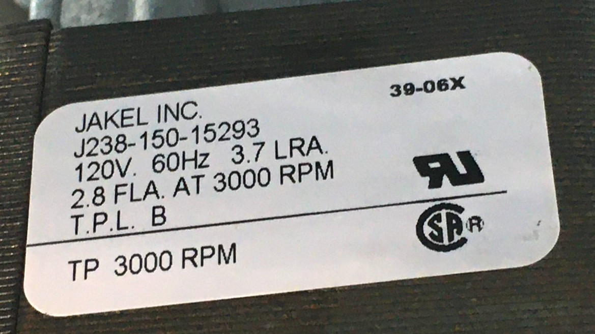 JAKEL J238-150-15293 Draft Inducer Blower Motor 223075-01 119384-00 120V #ML137