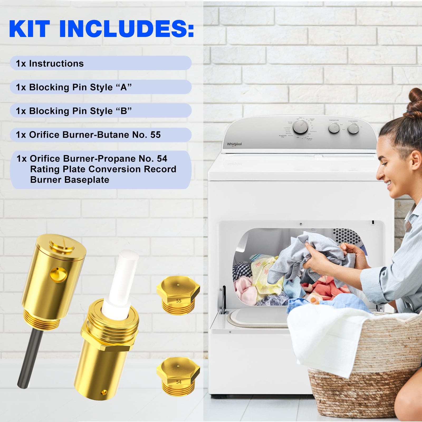 W11581316 Propane Conversion Kit for Whirlpool 29 Inches Standard 1 Each LP…