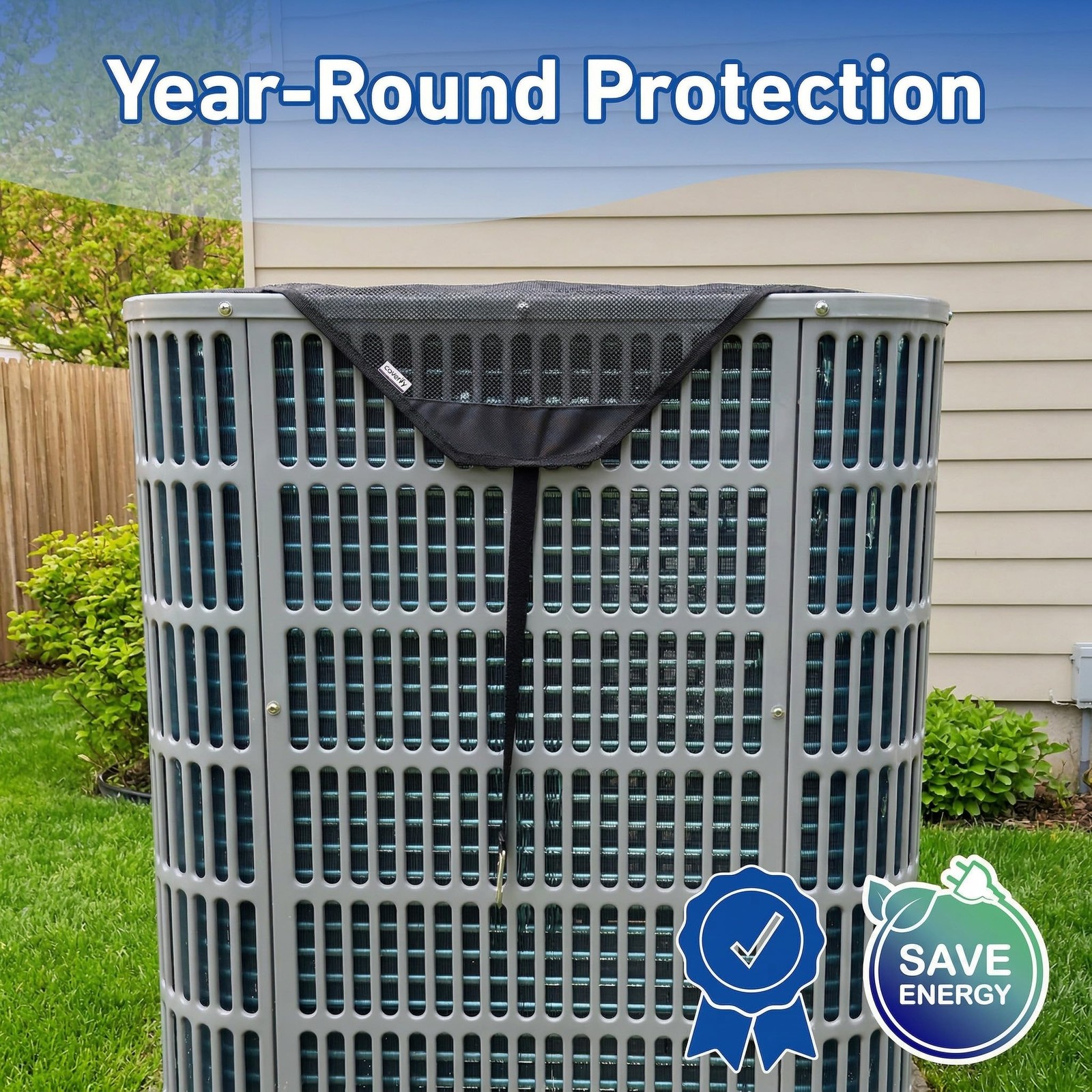 COVERTIFY Central Air Conditioner Covers for Outside, 36”x36”, Black