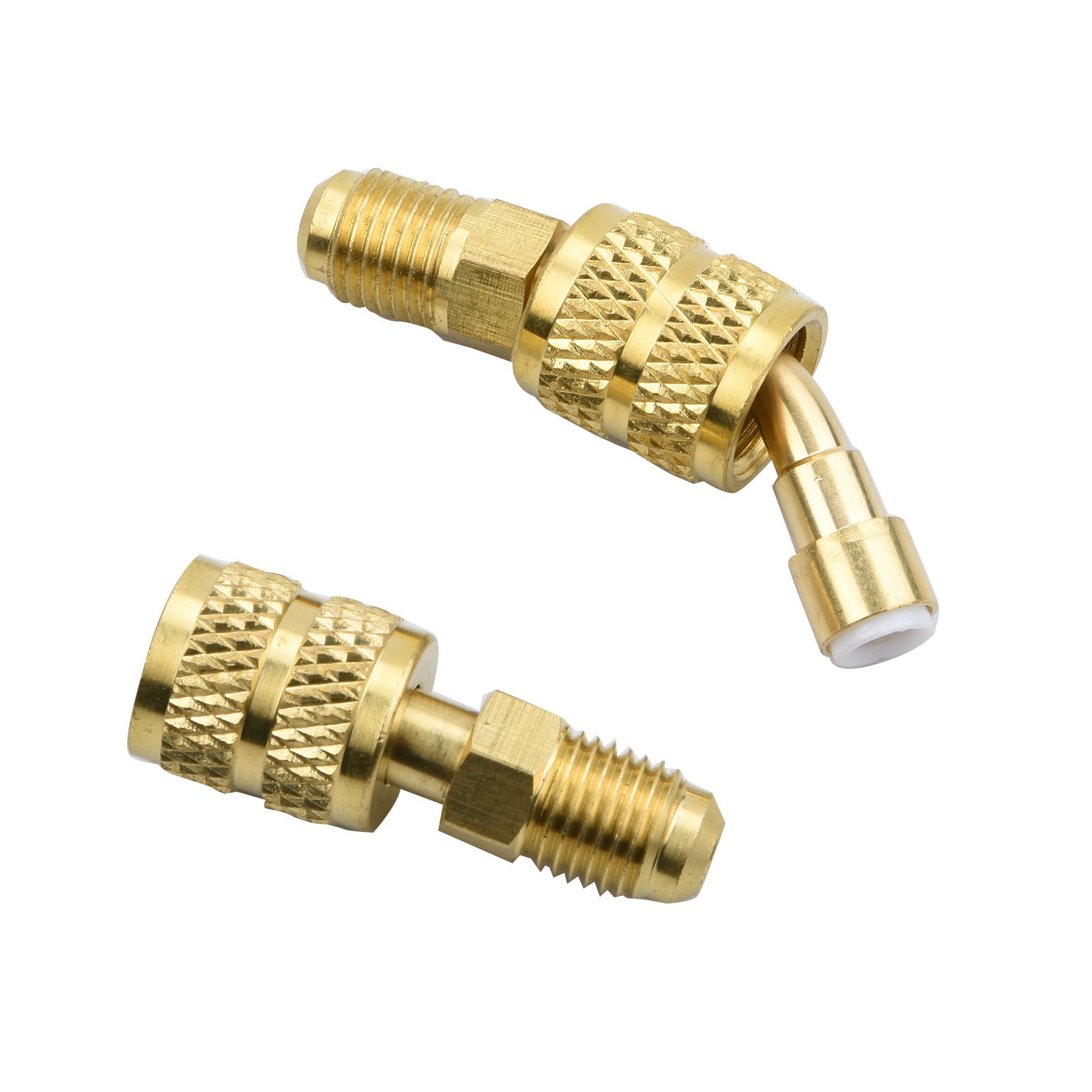 Brass Flare Adapter 5/16 Female to 1/4 Male R410A Mini Split for HVAC Gauge