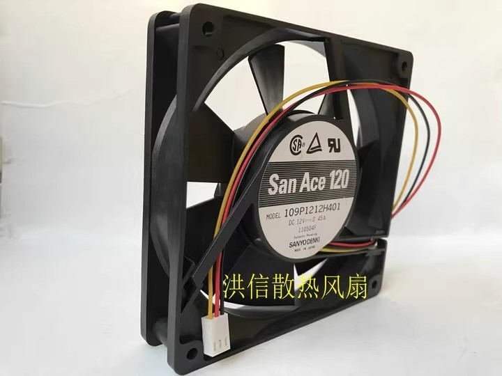 1PCS SANYO 109P1212H401 DC12V 0.45A 120*120*25MM 3-Wire Axial Cooling Fan