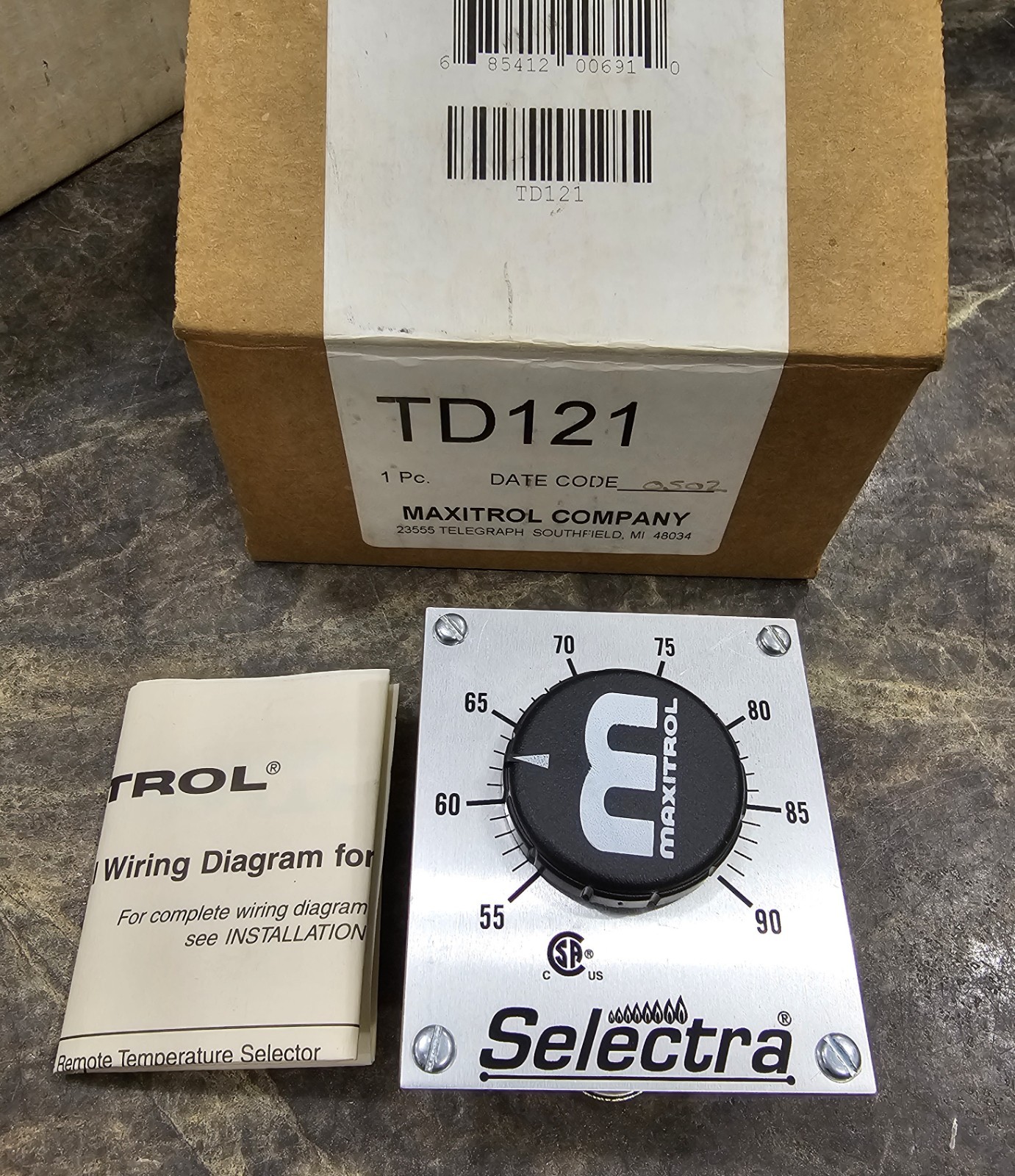 Maxitrol TD121 Selectra Temperature Control TD121 55-90 Degrees