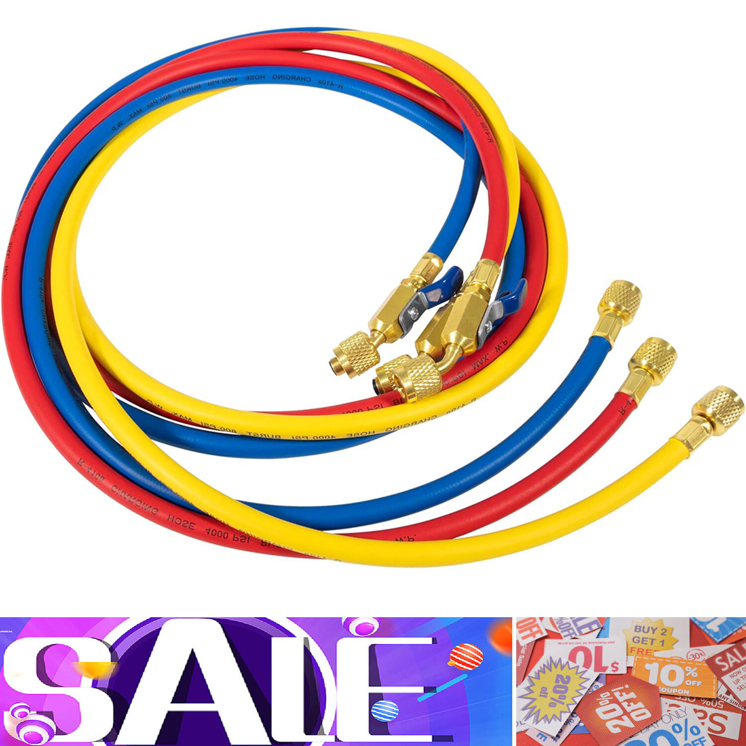 29986 Plus II 72″ Hose 1/4″ Compact Ball Valve End Charging Hose