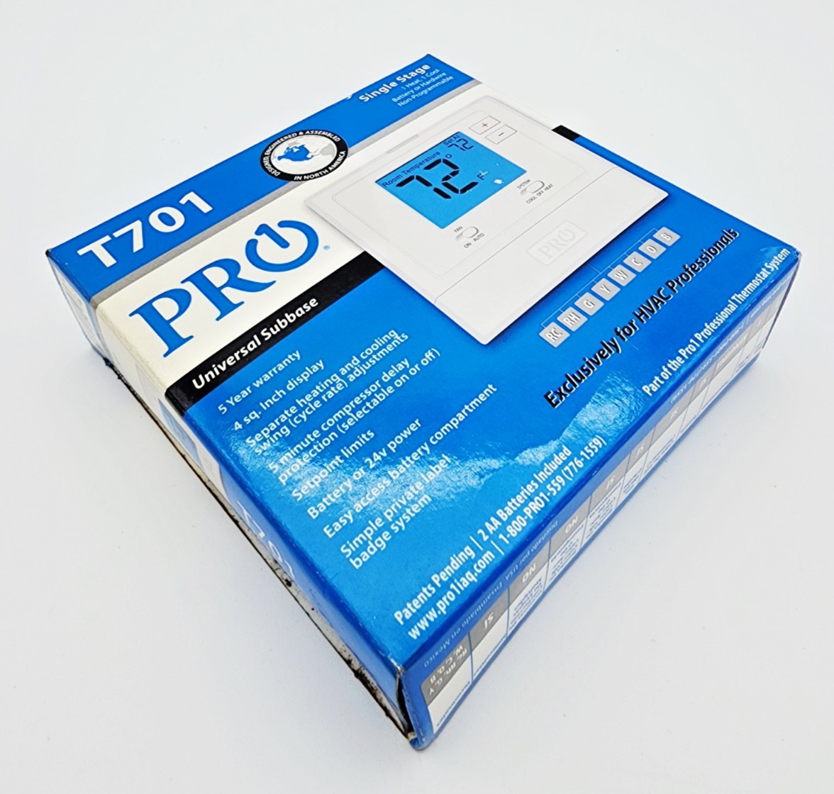 PRO1 IAQ T701 Thermostat Single Stage 1 Heat/1 Cool NIB Non-Programmable