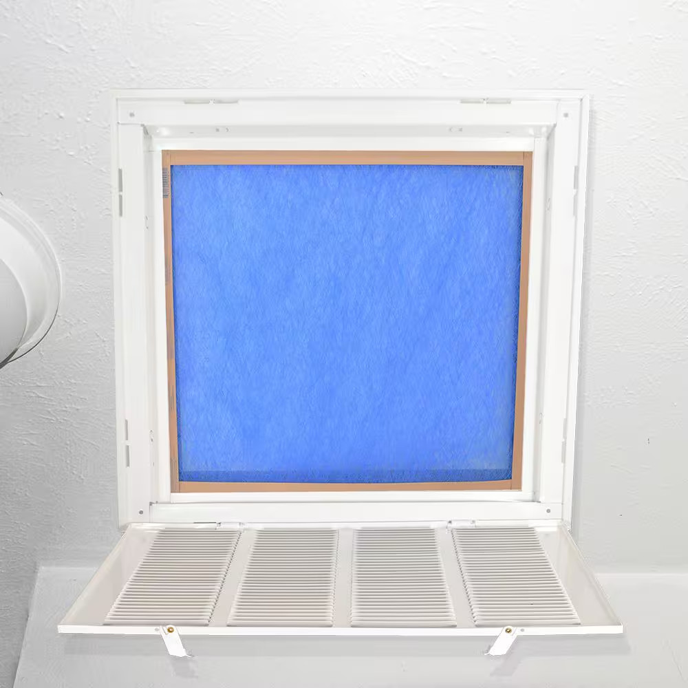 EZ-FLO Return Air Filter Grille 16×16 Steel Vent Cover Wall Ceiling White