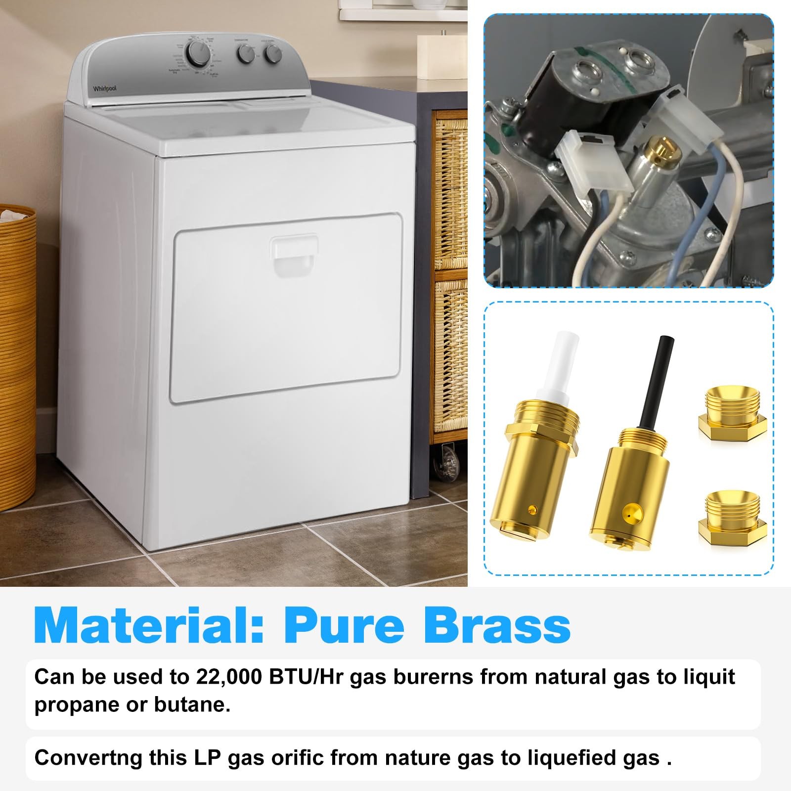W11581316 Gas Dryer LP Conversion Kit FOR Whirlpool Maytag