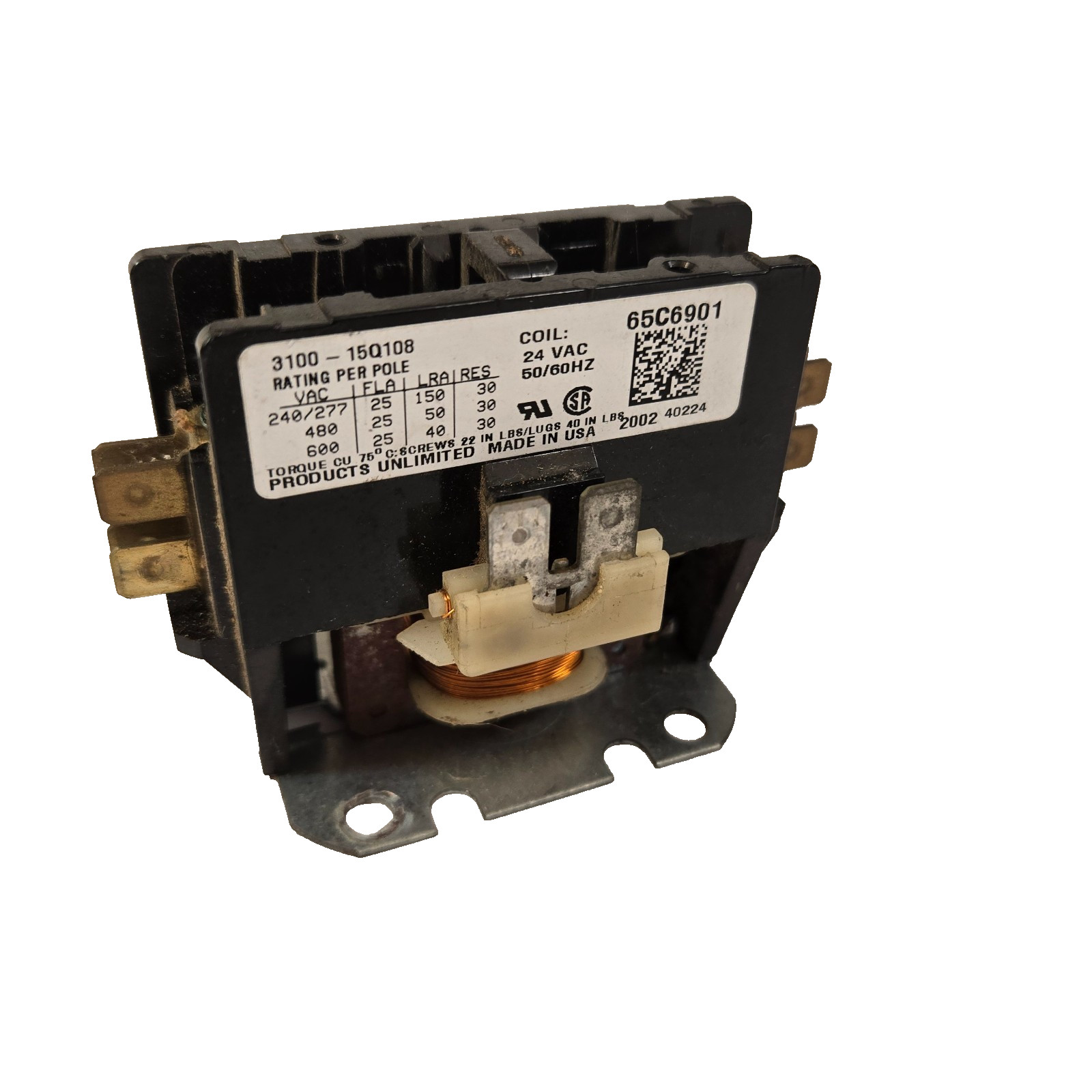 OEM PRODUCTS UNLIMITED LENNOX 65C6901 CONTACTOR HVAC 24V, 25A 1 Pole Contactor R