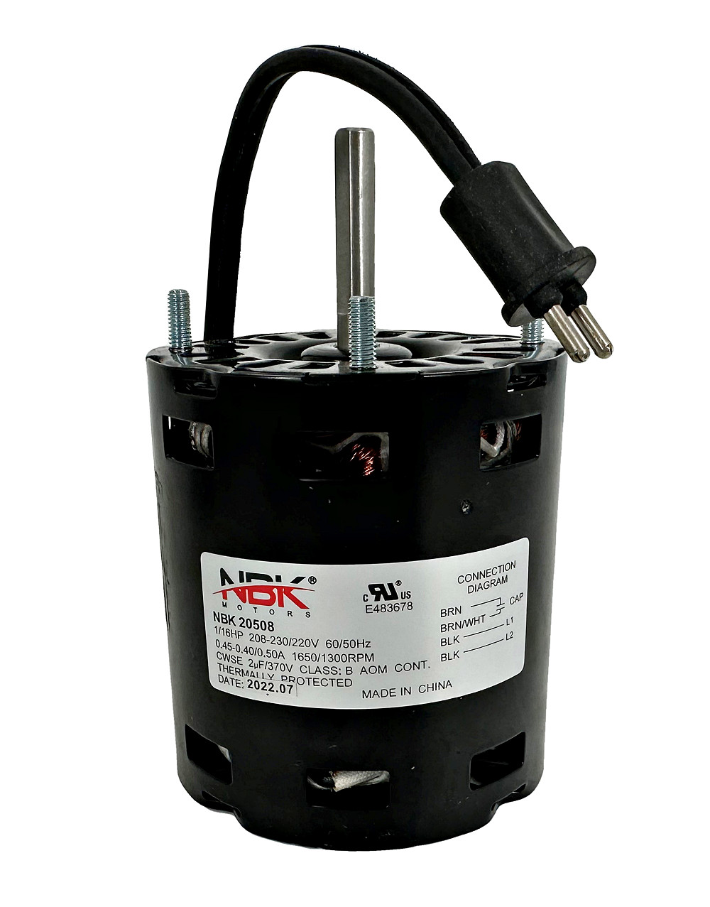 Fasco Heatcraft D1122 PSC Motor, 1/16 HP, 1650 RPM, CWSE 3.3″ Diameter, 208-230V