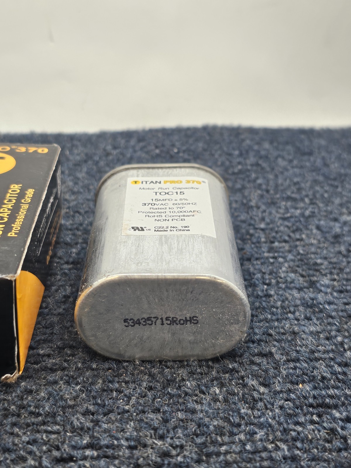 (QTY 4) Titan Pro TOC15 Motor Run Capacitor 370V 60/50 Hz 15 MFD