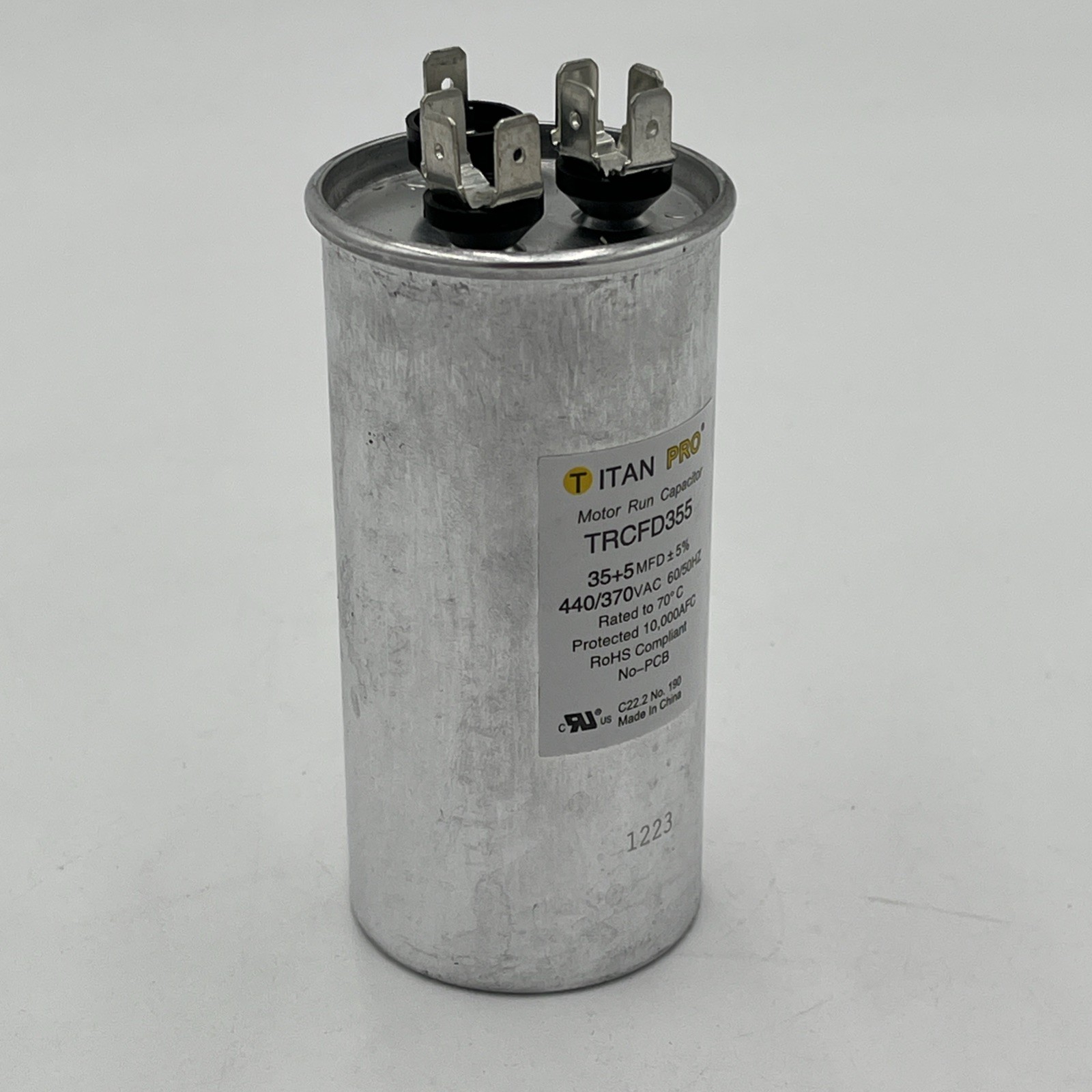 NEW!! TitanPro HVAC Round Dual Motor Run Capacitor 35/5 MFD/UF440/370V TRCFD355