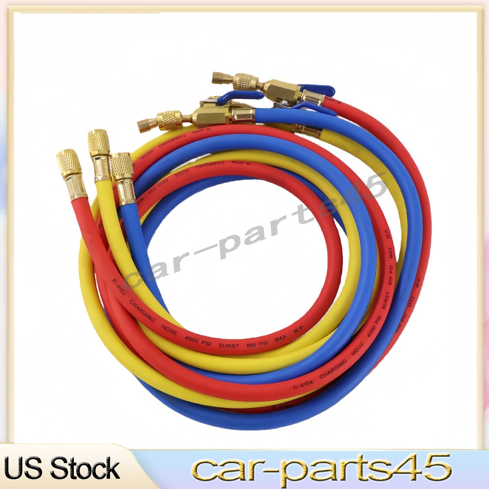 Fits R-410A Refrige 3Pack 29986 Plus II 1/4″ Hose with Compact Ball Valve 72″