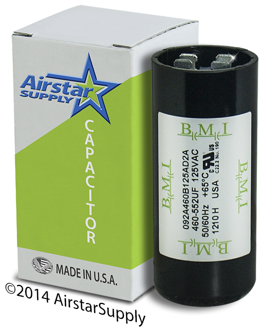 460-552 uF x 110/125 VAC BMI Motor Start Capacitor # 092A460B125AD2A USA