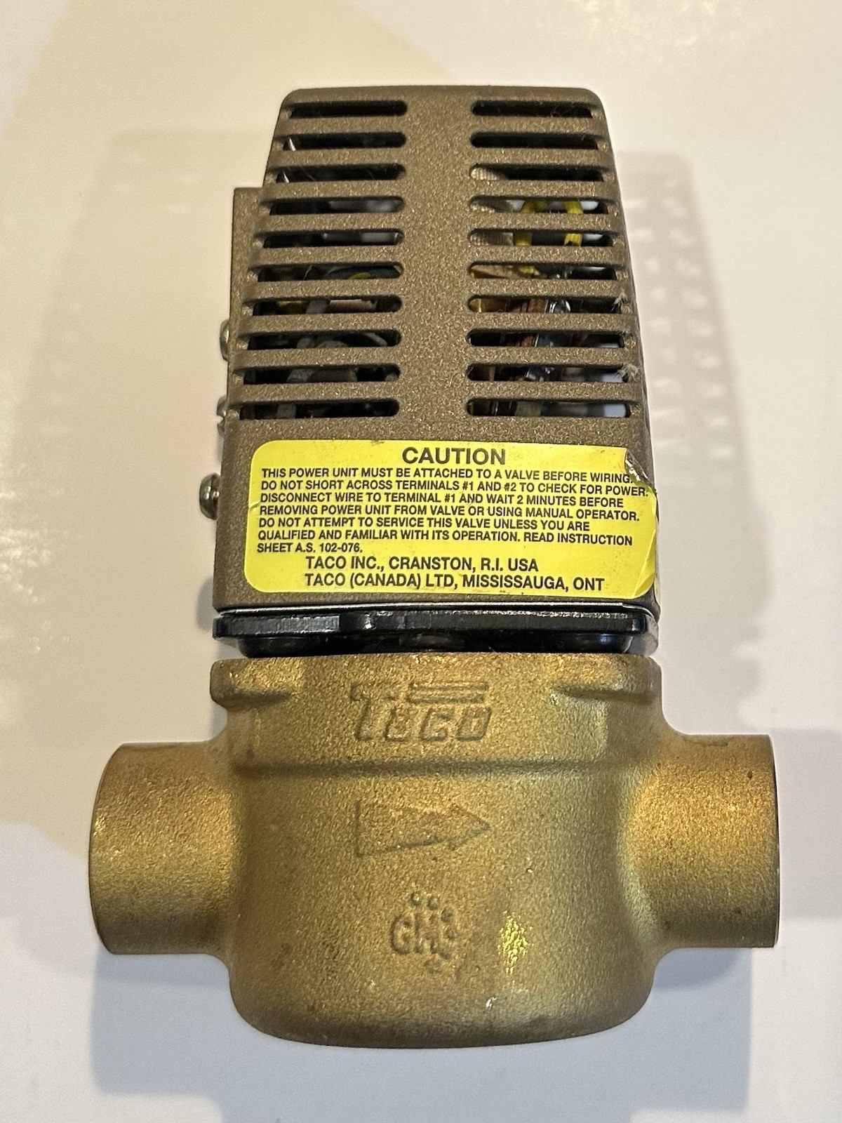 Taco Gold Series 2 Way Zone Valve Brass 571-2 3/4 Sweat 24V New Old Stock