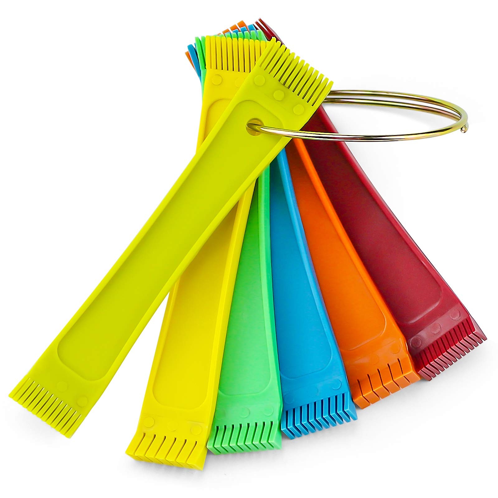 Six of the Most Popular Fin Combs (Red;orange;yellow;lime;green;blue;)