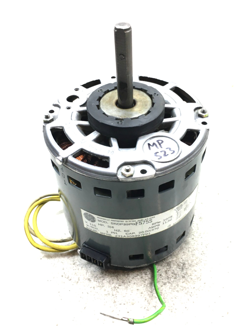 GE 5KCP39PGF575S 21A308997P01 Blower Motor 3/4HP 1075RPM 1PH 115V used #MP523