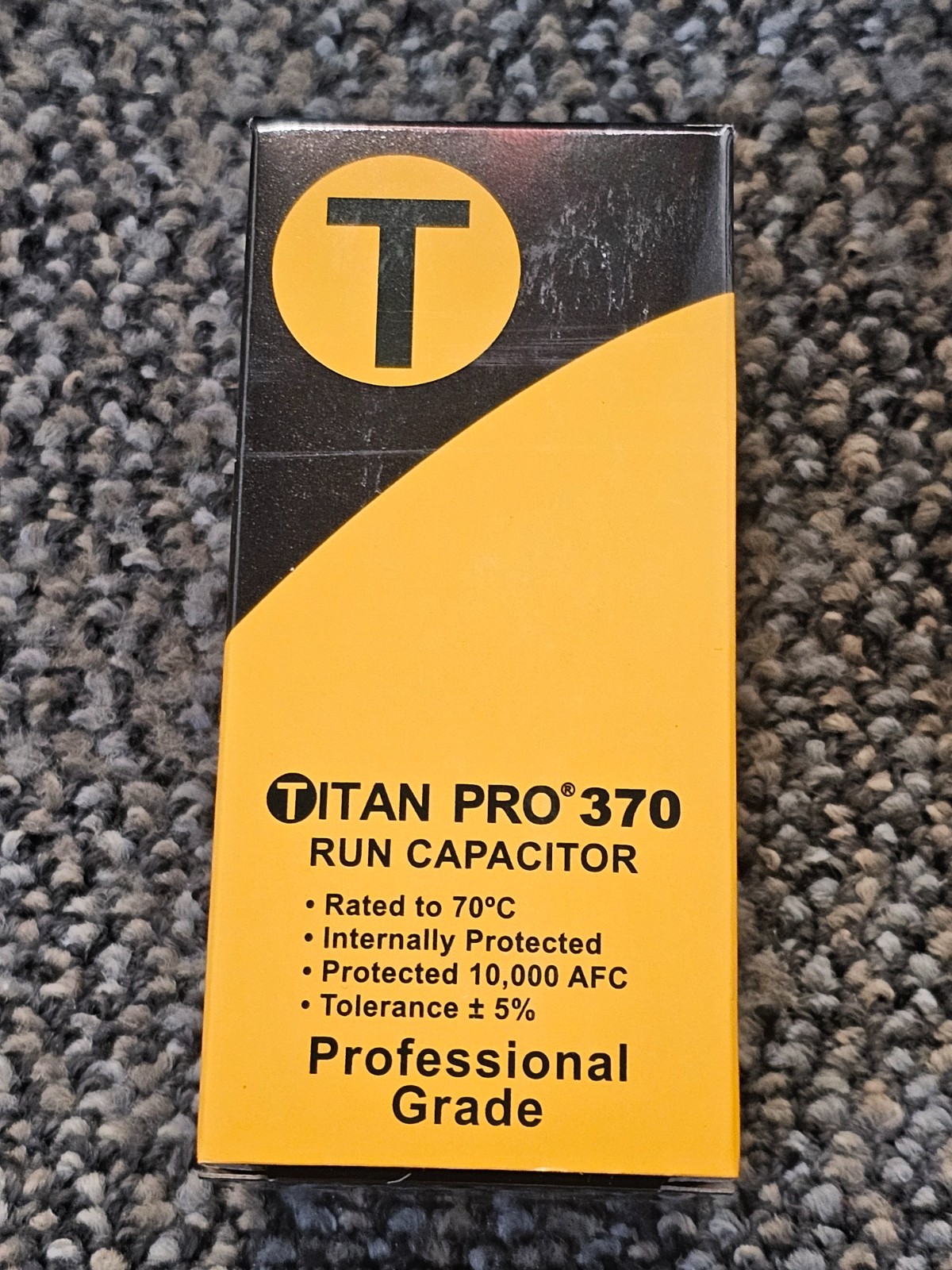 (QTY 5) TitanPro TRCD455 HVAC Round Dual Motor Run Capacitor. 45/5 MFD/UF 370V