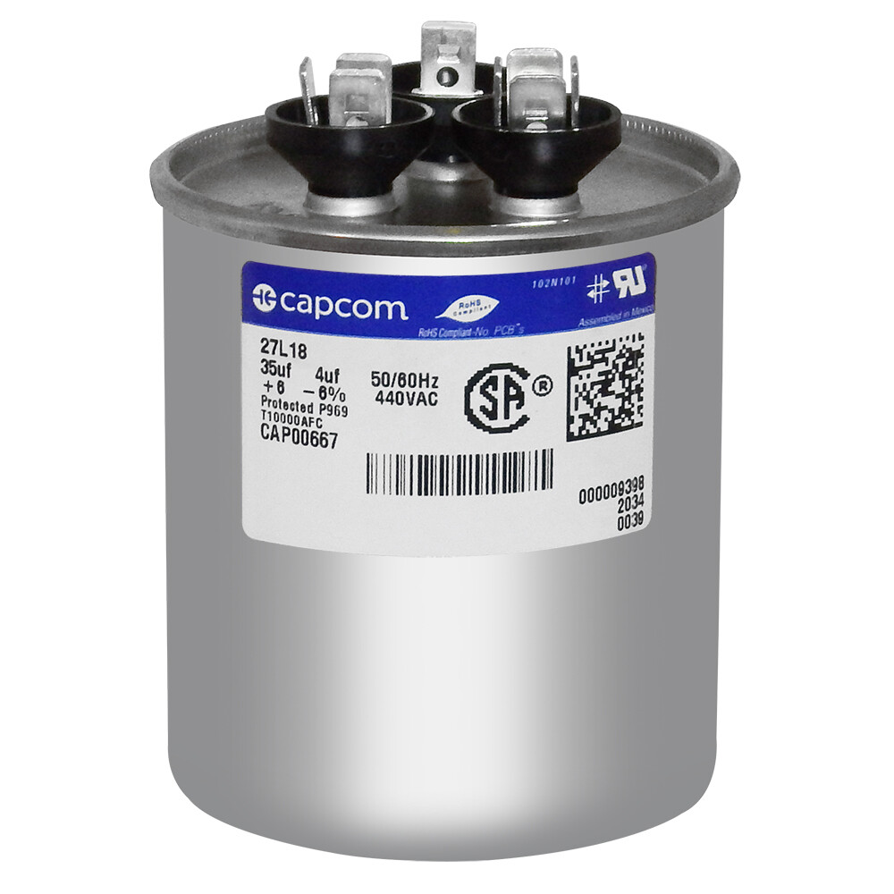 OEM Capcom Capacitor 35/4 uf MFD 440 volt Replaces Trane GE CPT667 CPT00667