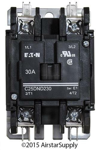 C25DND230A Eaton / Cutler Hammer Contactor – 30 Amp 2 Pole 120V Coil