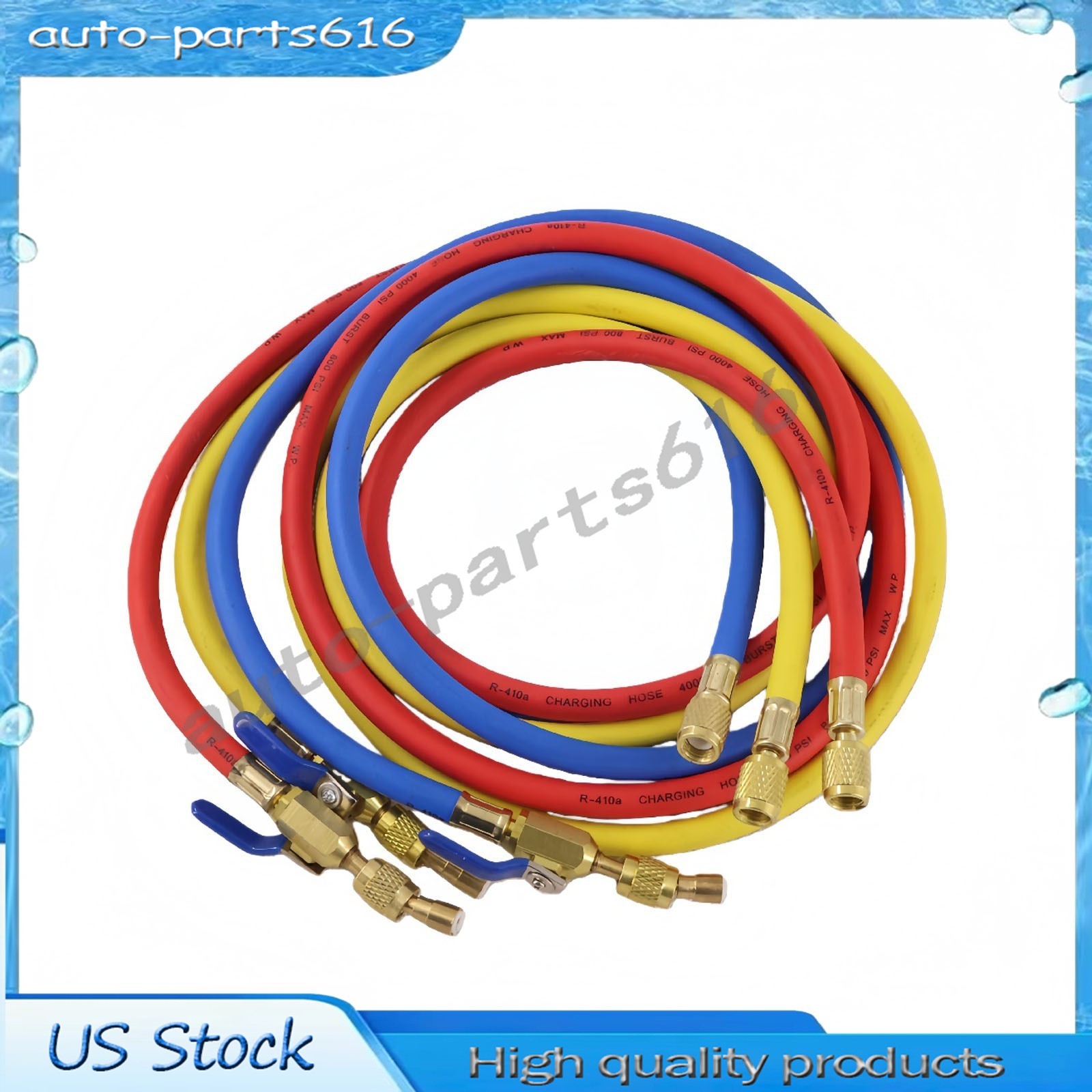 3Pack 29986 For R-410A Refrige Plus II 1/4″ Hose with Compact Ball Valve 72″ NEW