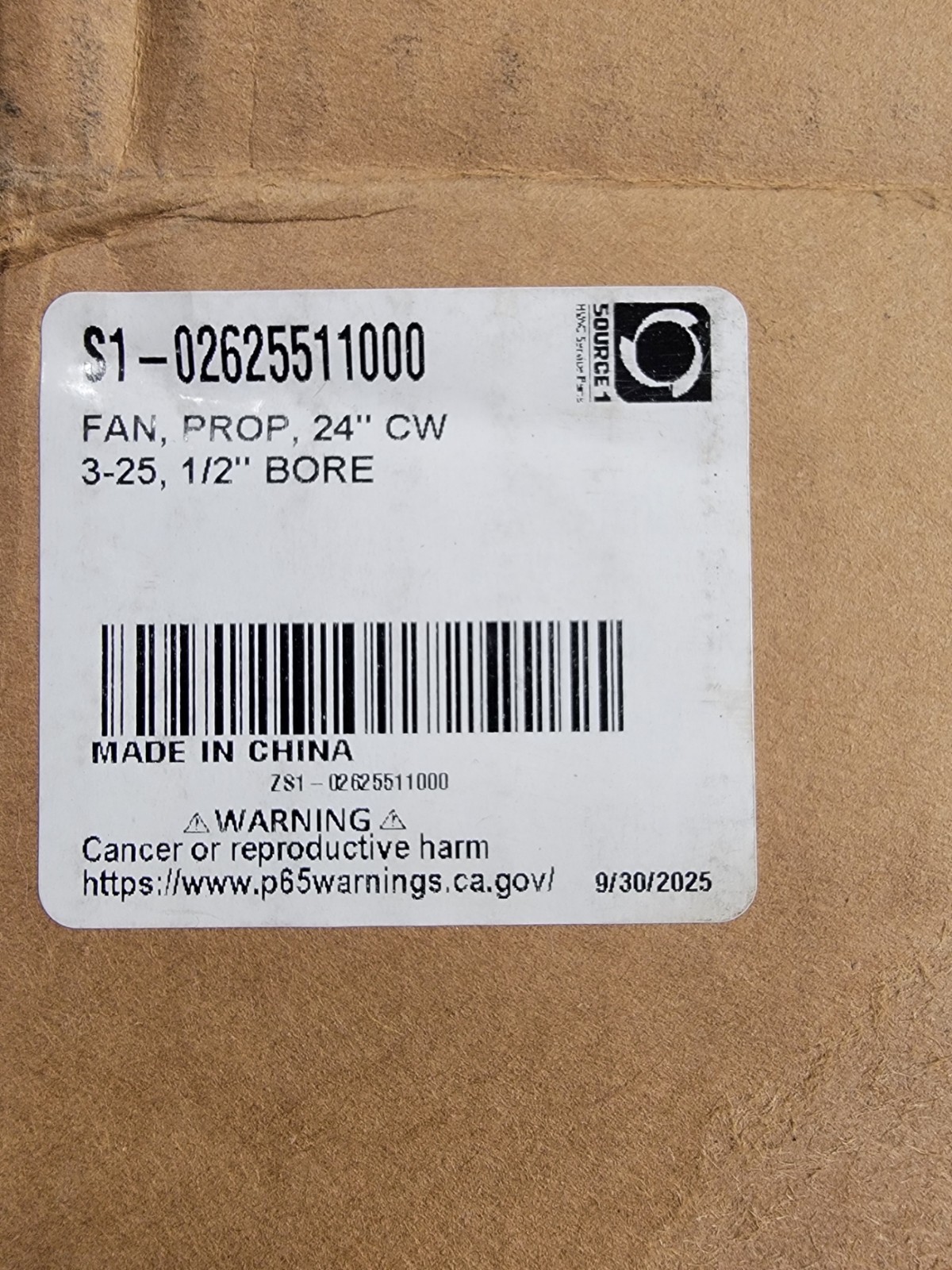 York Propeller Fan,24 In,Cw,3-25,1/2 In S1-02625511000 – Genuine OEM Replacement