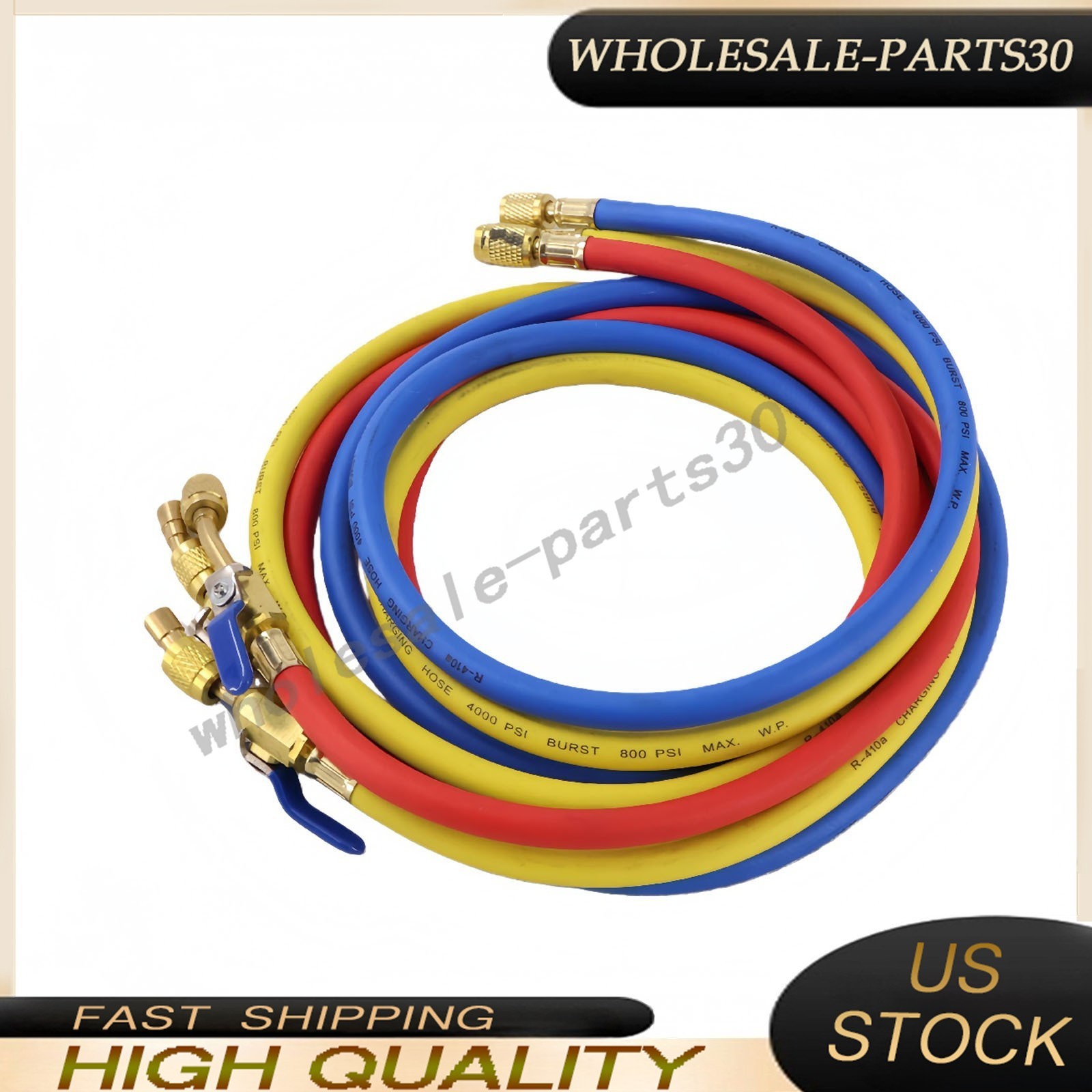 For 29986 Plus II 72″ HVAC Charging Hose Set 1/4″ (3-Pack) NEW USA