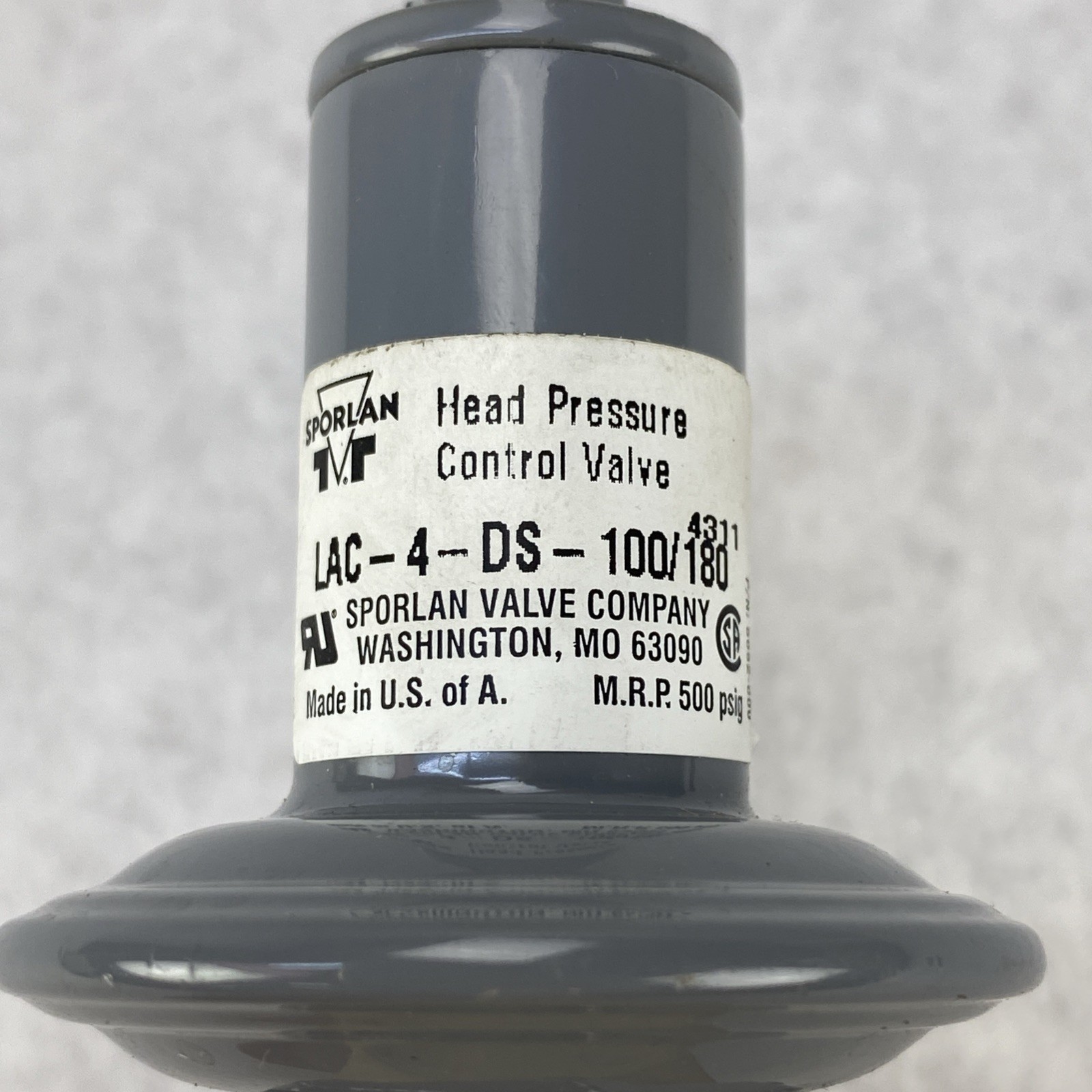 Sporlan LAC-4-DS-100/180 Head Pressure Control Valve 1/2 x 1/2 ODF Solder 903085