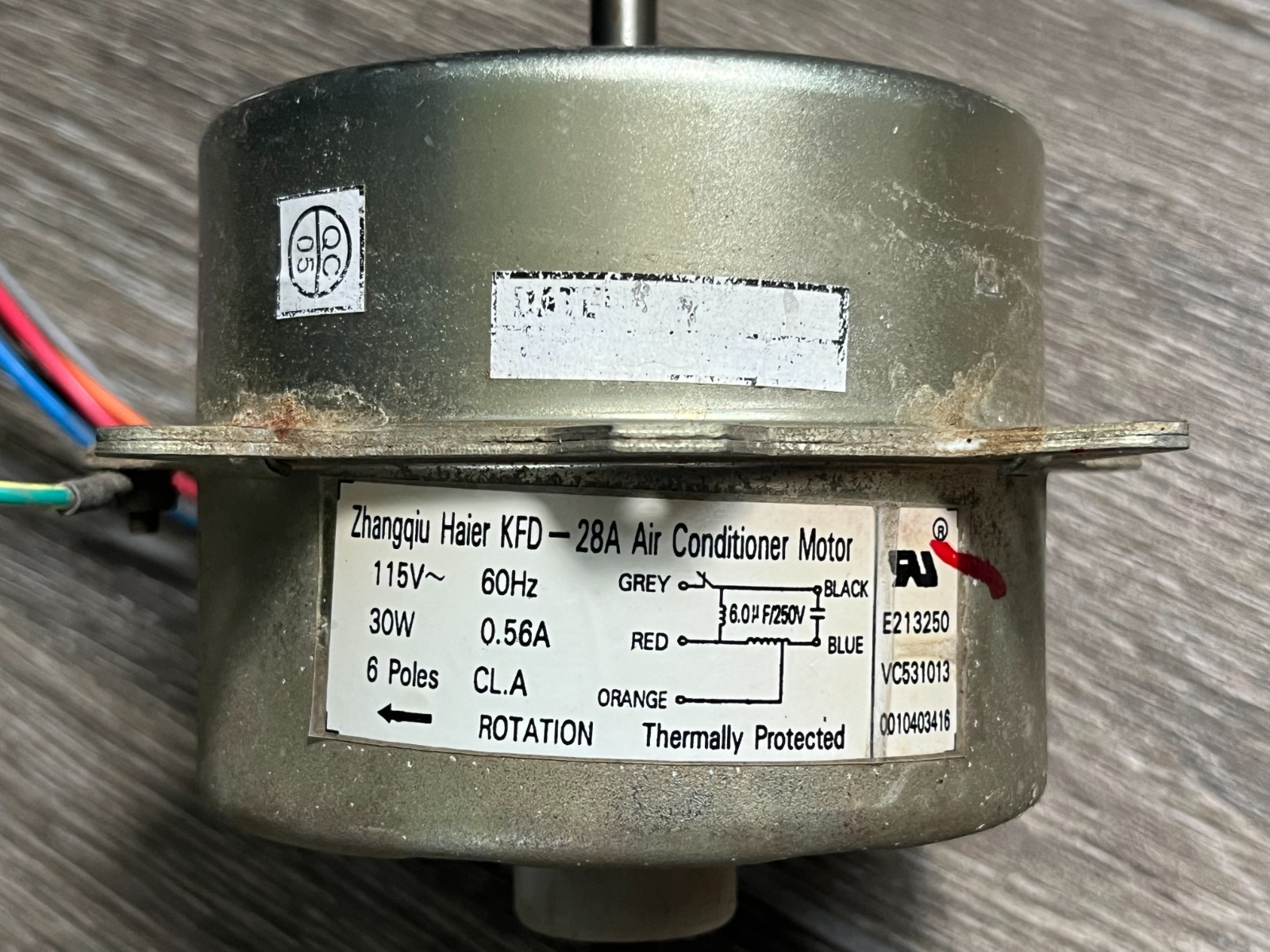 Whirlpool Haier AC Unit Fan Motor E213250 KFD-28A VC531013 TESTED #7