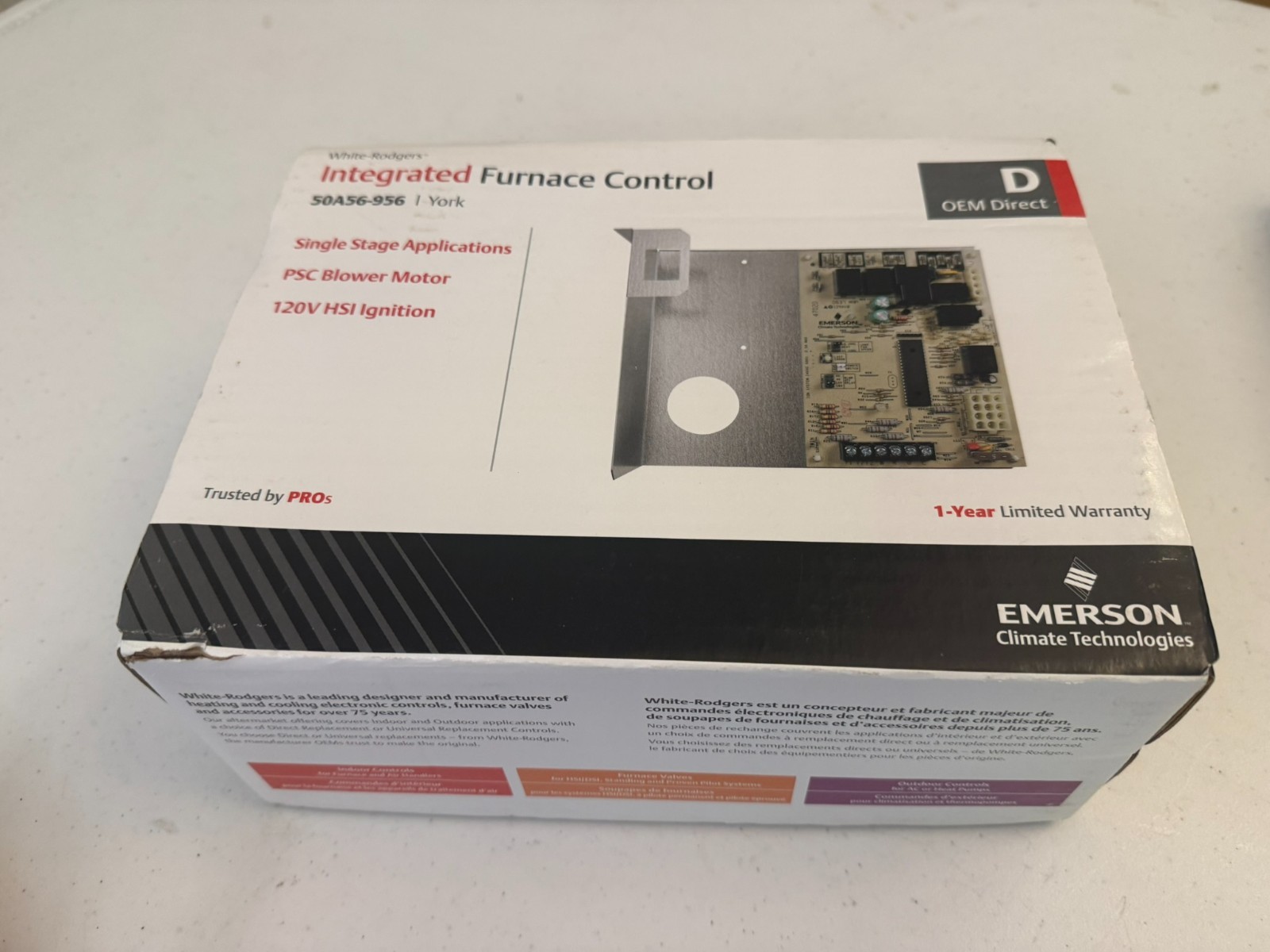 White Rodgers Emerson 50A56-956 Furnace Control Board Open Box