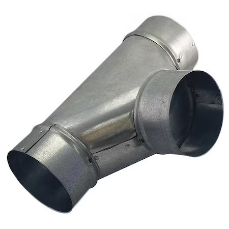 Greenseam Grftj5ga26 Round Duct Tee, 5 In Duct Dia, Galvanized Steel, 26 Ga Ga,
