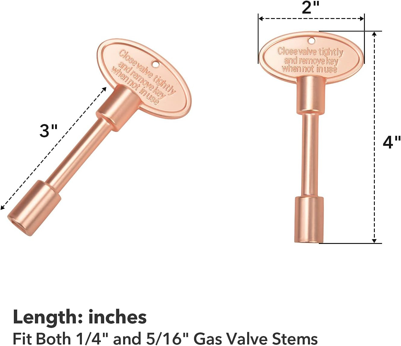 Universal Gas Valve Key Fits 1/4″ and 5/16″ Gas Valve Stems, for Fire Pit and Fi