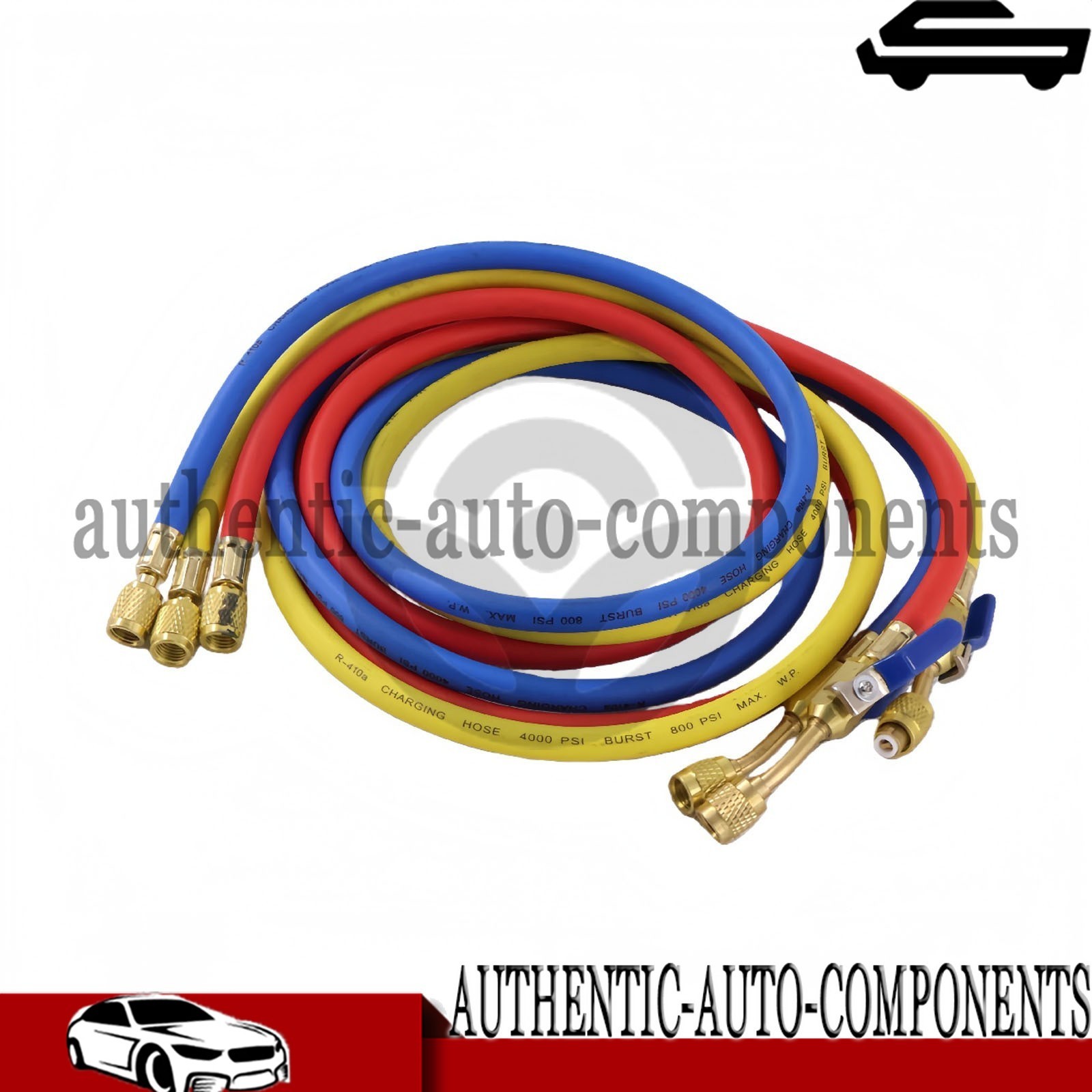 For Yellow Jacket Plus II 1/4″ Charging Hose Set 72″ Compact Ball (Pack of 3)