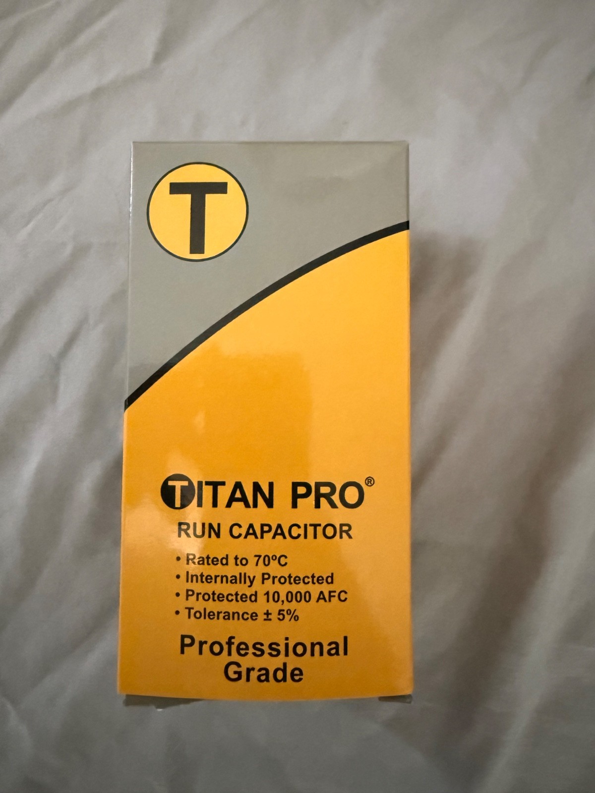 Titan Pro TRCFD7075 Motor Run Capacitor 70+7.5 MFD 440/370 VAC Round – Brand New