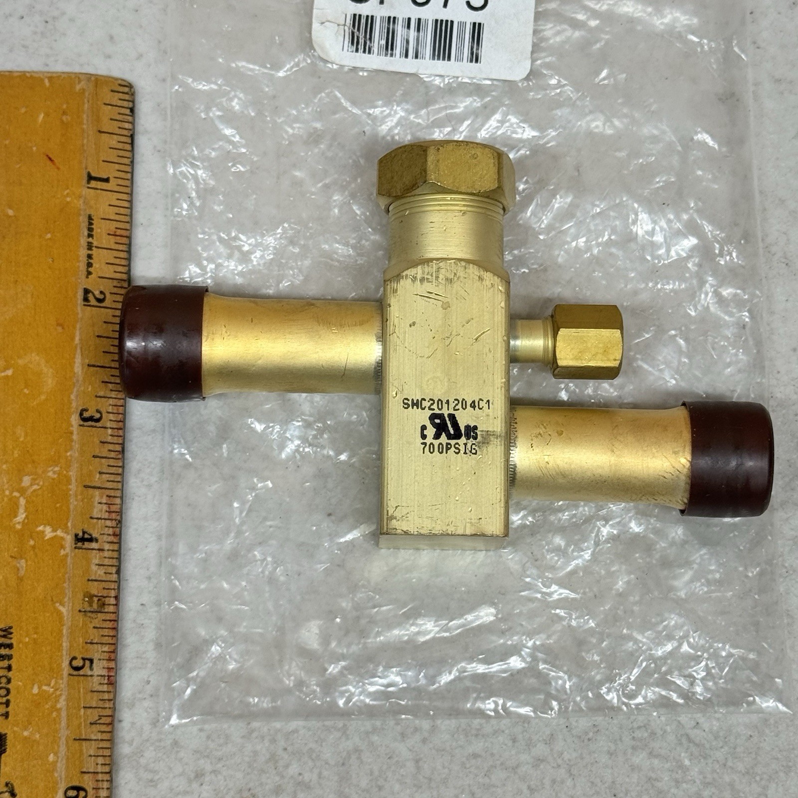 CP971 3/4” x 5/8” Right Hand Service Valve Brass 700 PSIG BR2 HVAC