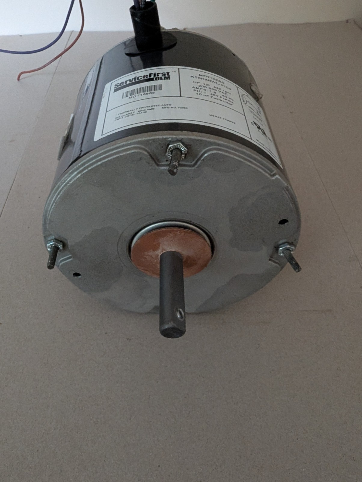 Service First OEM MOT18685 Condenser Fan Motor K55HXRWL-3109 1/5 HP 825 RPM 200-