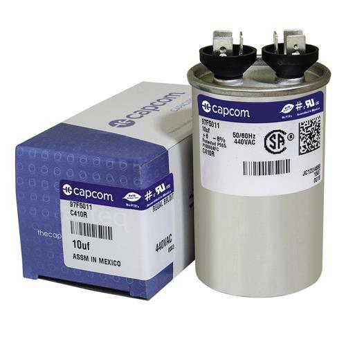 GE / CAPCOM � 10 uf 440 VAC � Round Run Capacitor � 97F5011 � C410R