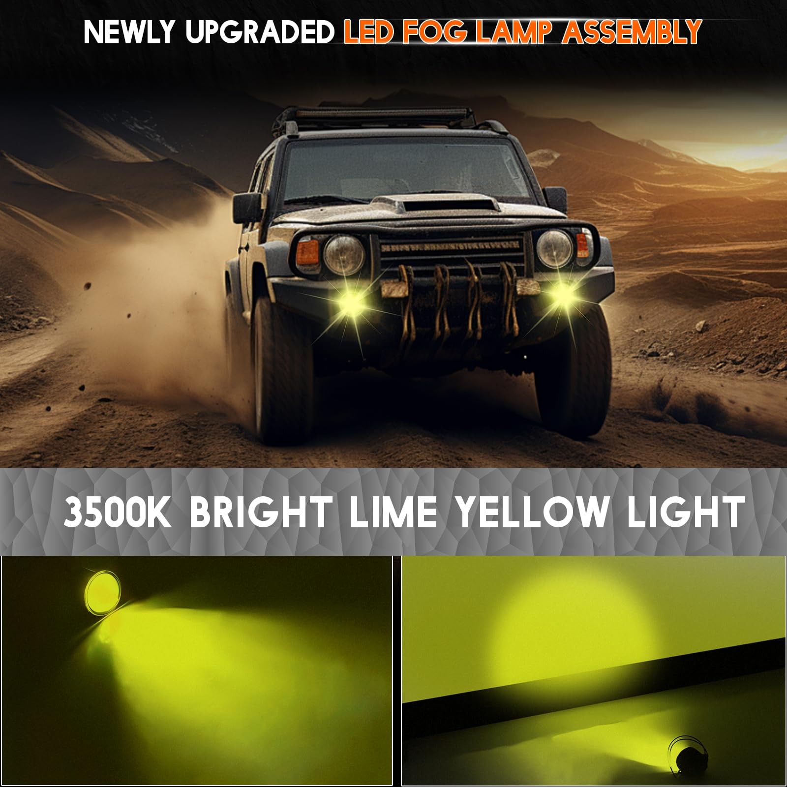 Fog Lights 3.5 OEM 19606300 For SUBARU LEGACY 2013-2014 H11 Golden Yellow 2-Pack