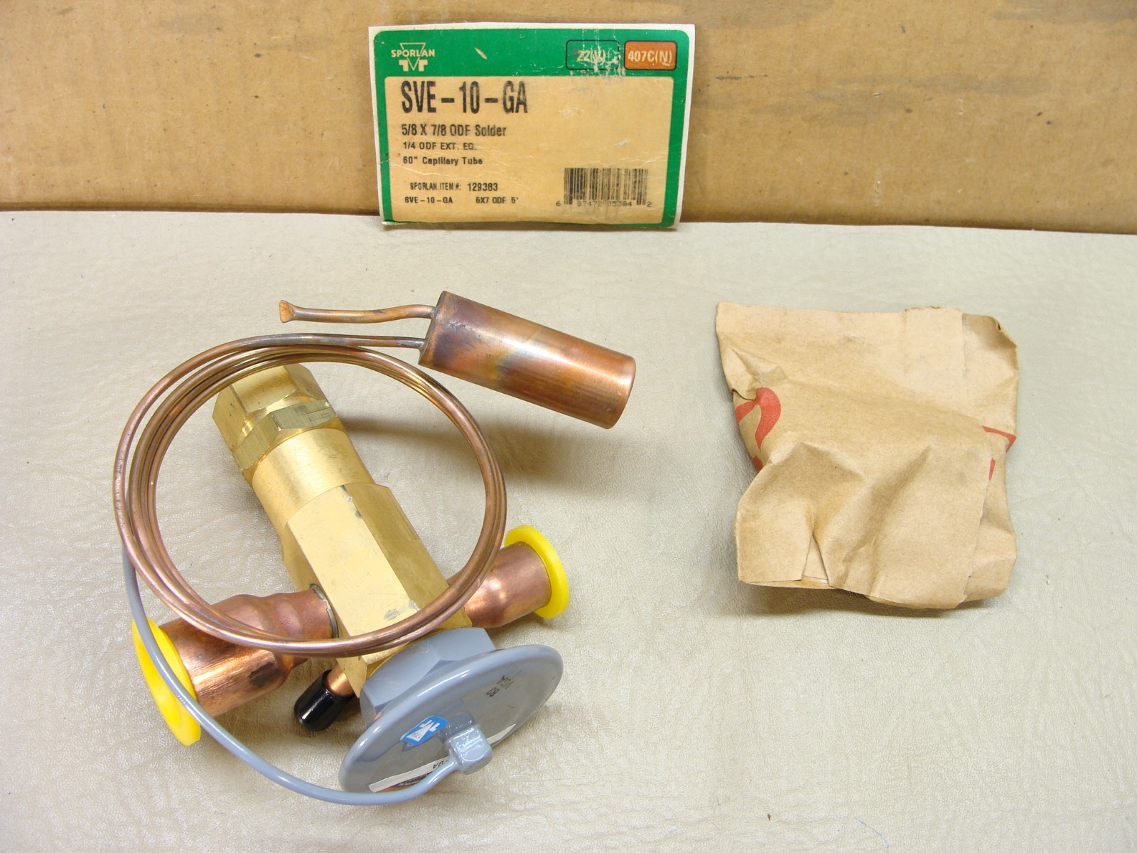 NEW SPORLAN SVE-10-GA thermostatic expansion valve 5/8 x 7/8 ODF solder
