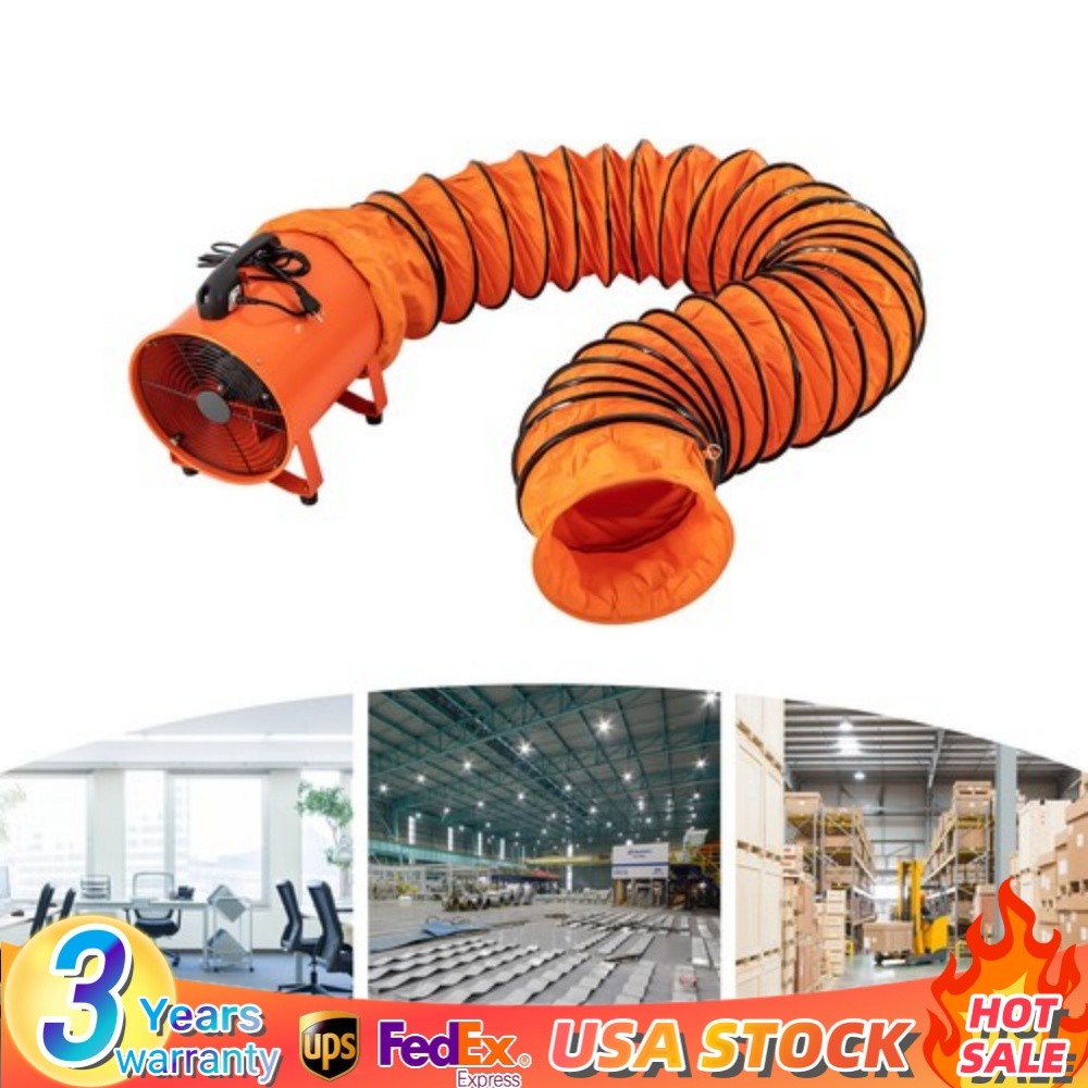 12” Extractor Fan Utility Blower Fan Portable Duct Hose High Velocity Exhaust