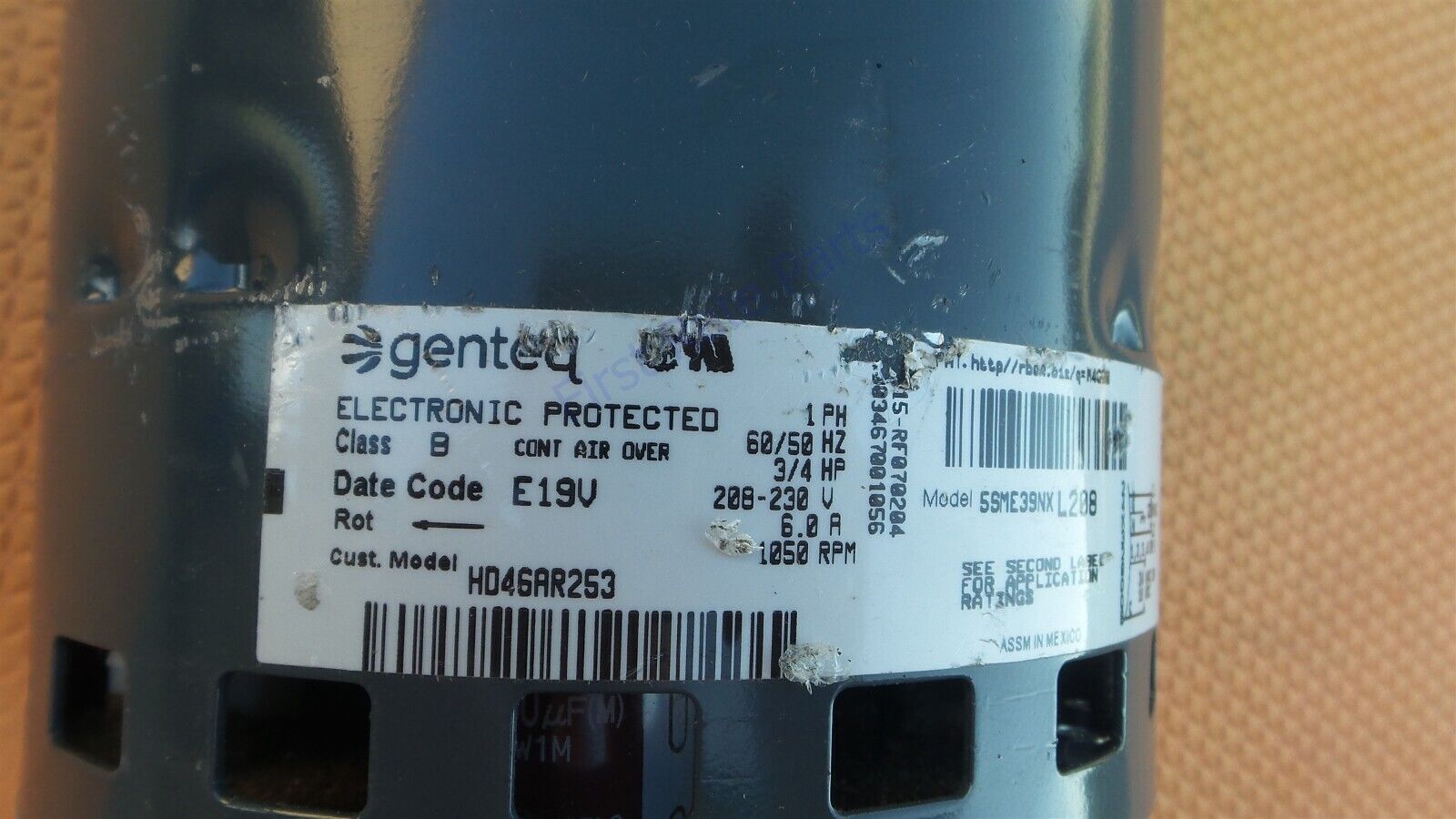 Carrier HD46AR253 Blower Motor HD46AR284 Genteq 5SME39NXL208 5SCA39KLP8014 3/4HP