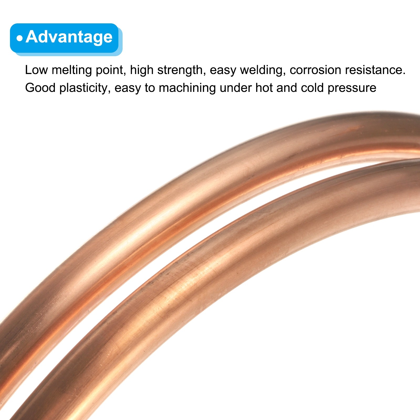 Copper Tube 5/16” OD x 3Ft Refrigeration Flexible Pipe Seamless Hollow