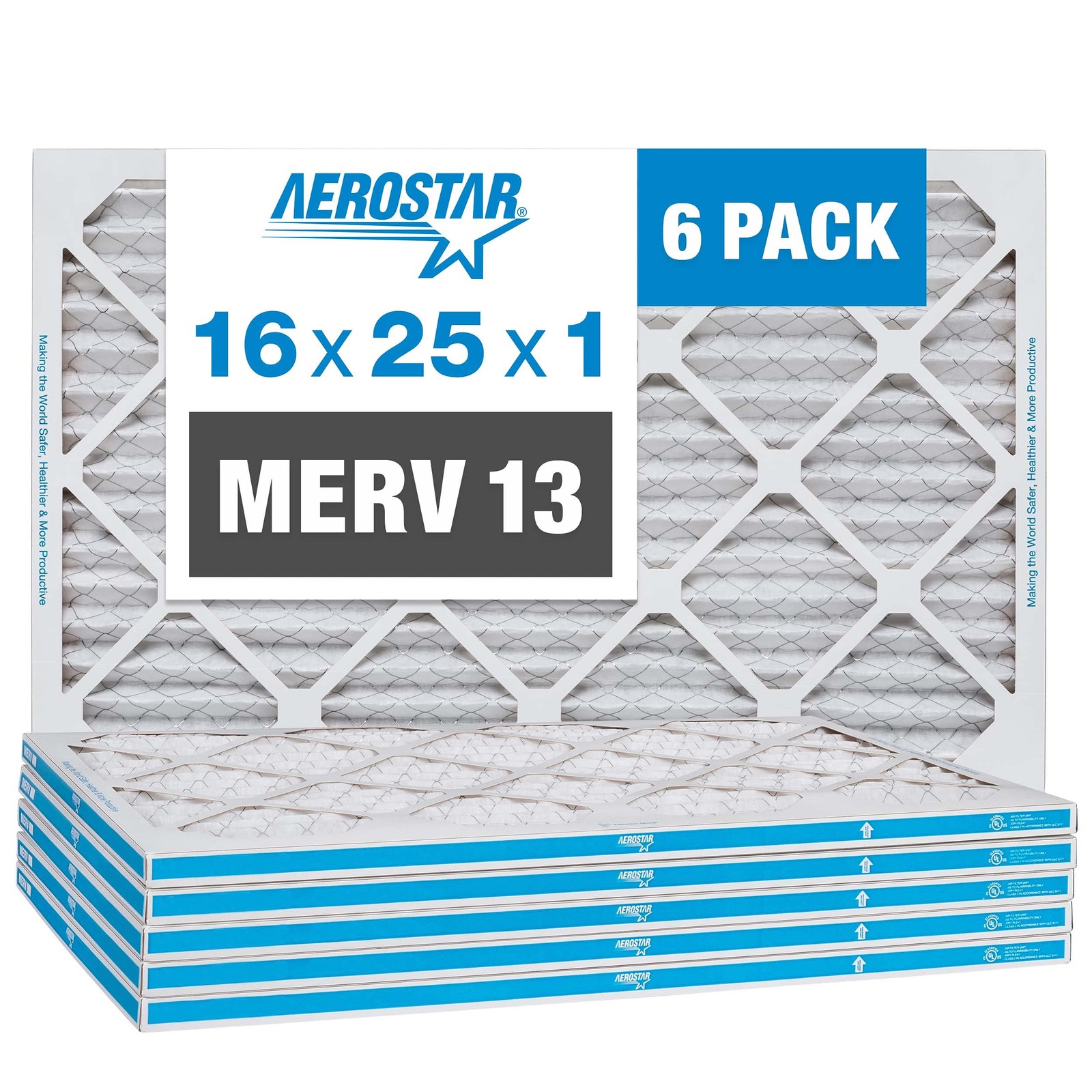 Aerostar 16X25X1 Merv 13 – 6 – Air – Dust Flu Germs