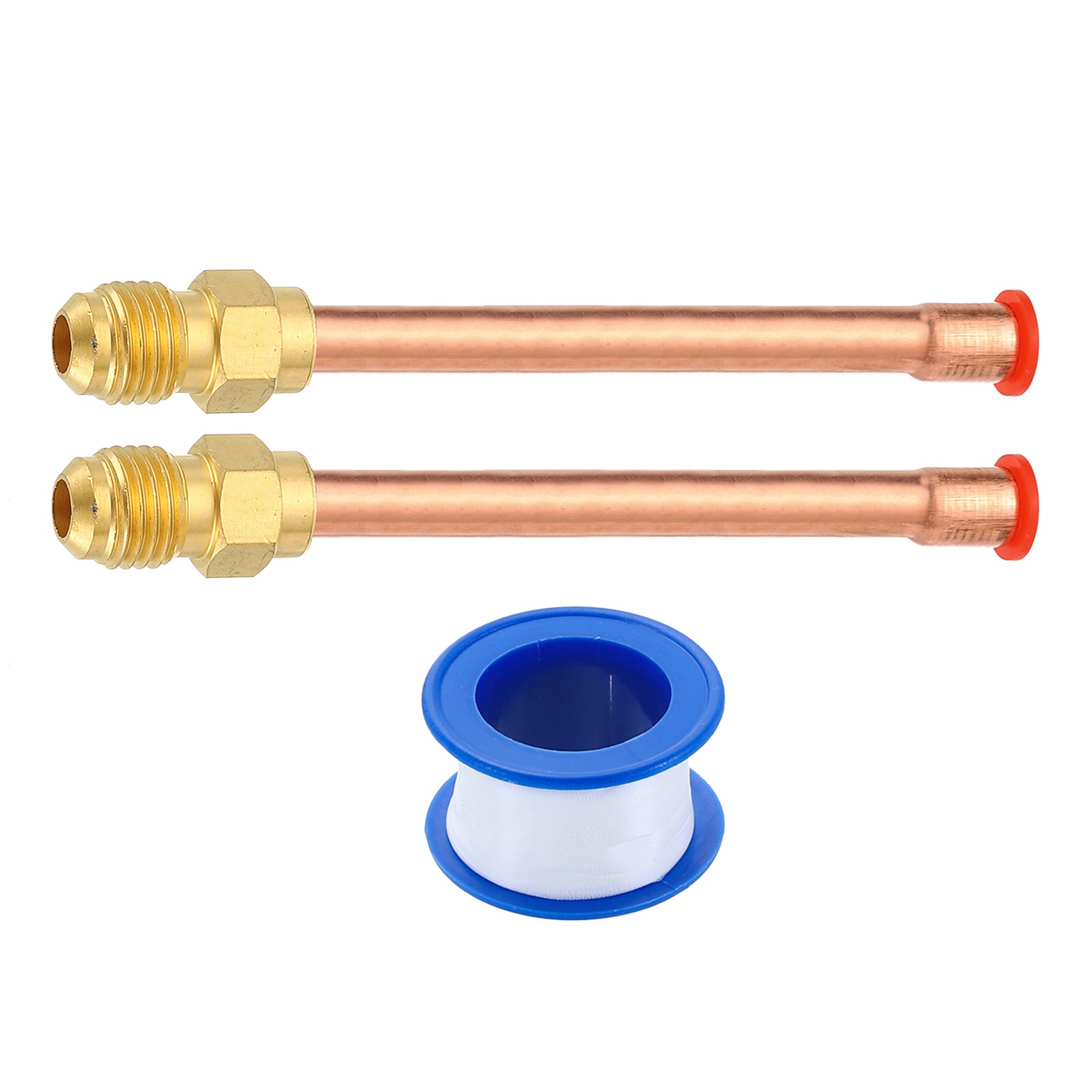 2Pcs 1/4 SAE Male Thread x 1/4″ OD Flare Connector with Copper Tube