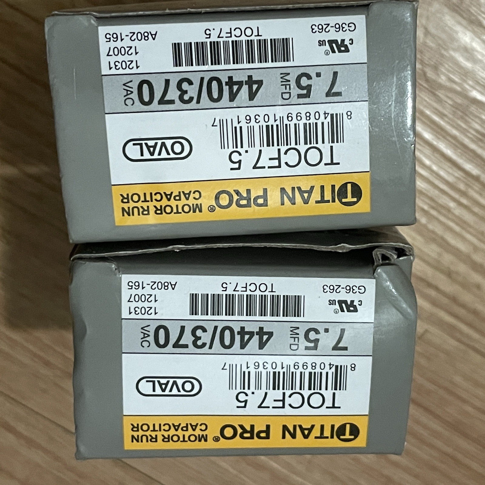 Titan Pro Motor Run Capacitor 2 Piece 440/370 TOCF 7.5 OVAL